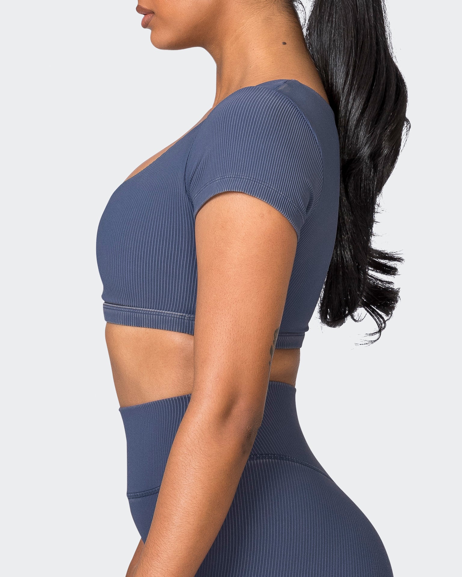 On Point Vintage Rib Bra - Washed Spellbound-Sports Bras-XXS-072335WSHSPLB-XXS-MNAPPRL26158-4-Muscle Nation