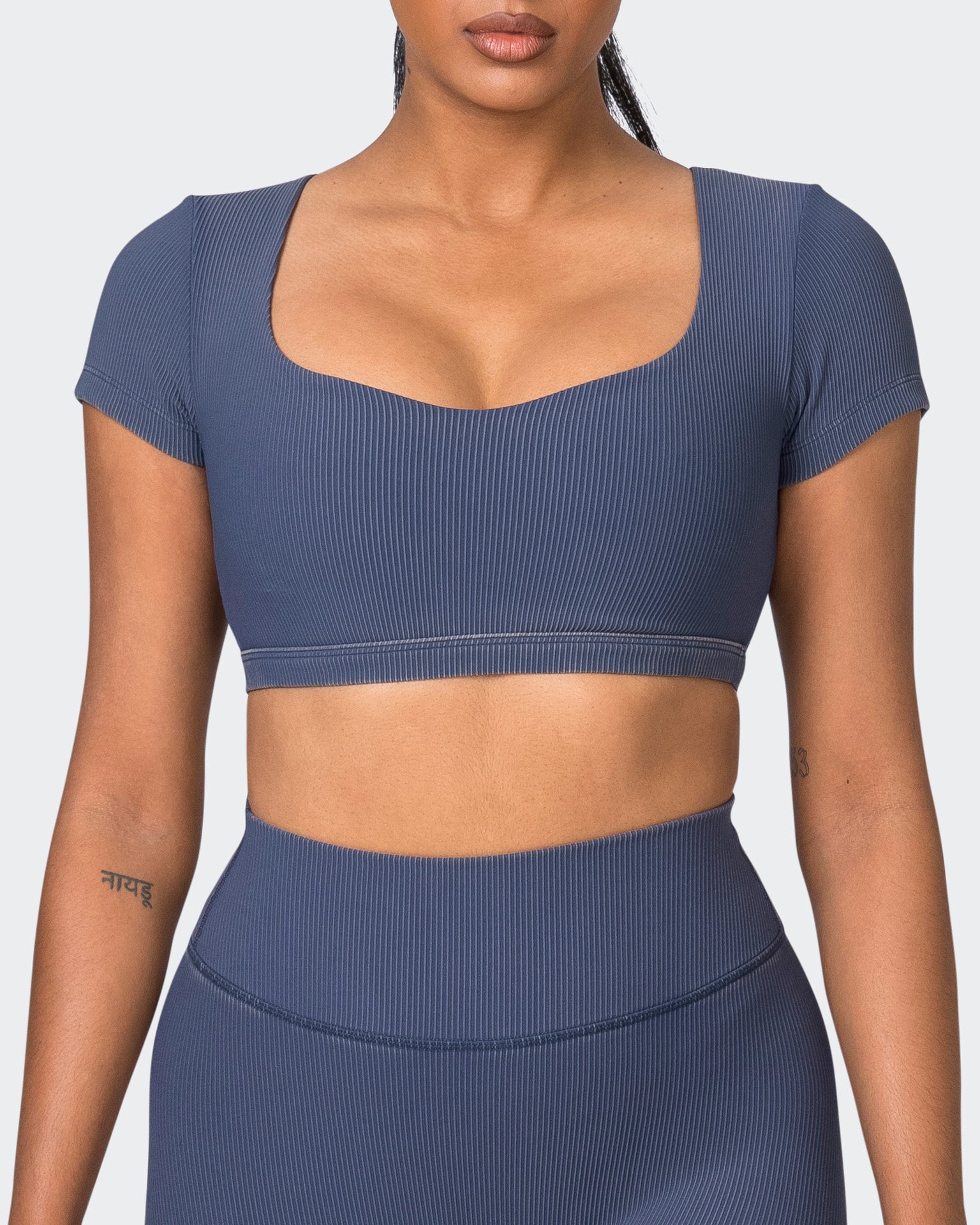 On Point Vintage Rib Bra - Washed Spellbound-Sports Bras-XXS-072335WSHSPLB-XXS-MNAPPRL26158-2-Muscle Nation