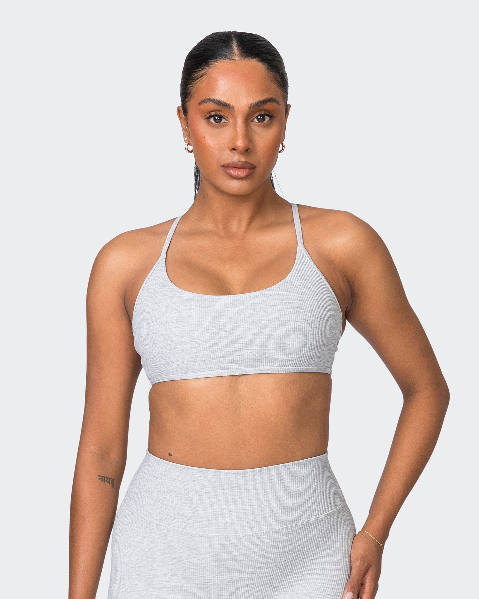 Essence Rib Bralette - Quiet Grey Marl-Bralettes-XS-072329QTGRMRL-XS-MNAPPRL26081-1-Muscle Nation