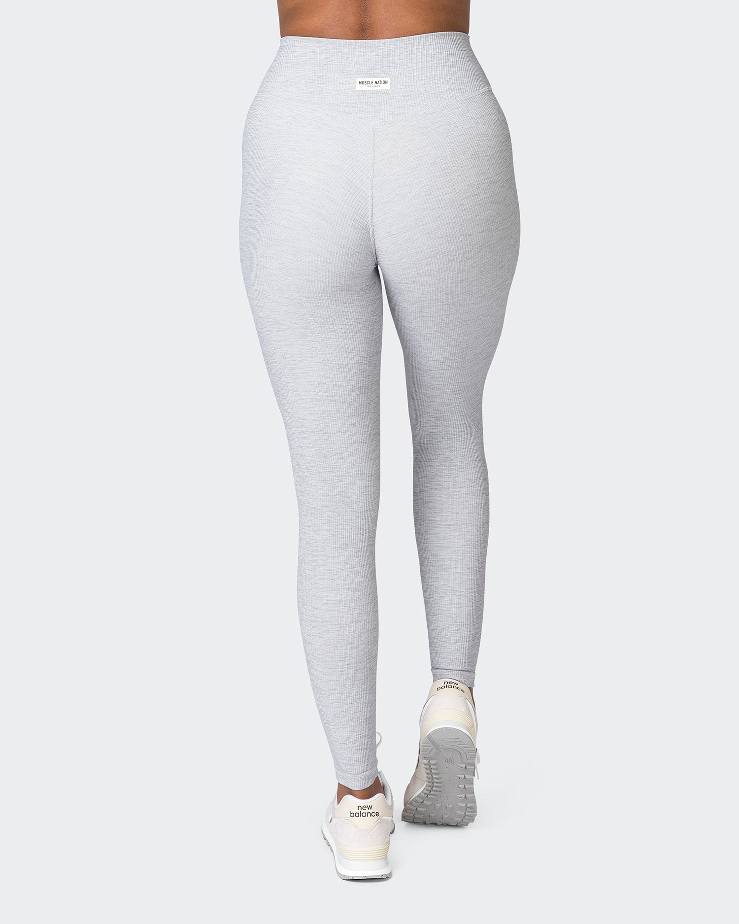 Zero Rise Rib Ankle Length Leggings - Quiet Grey Marl - Muscle Nation