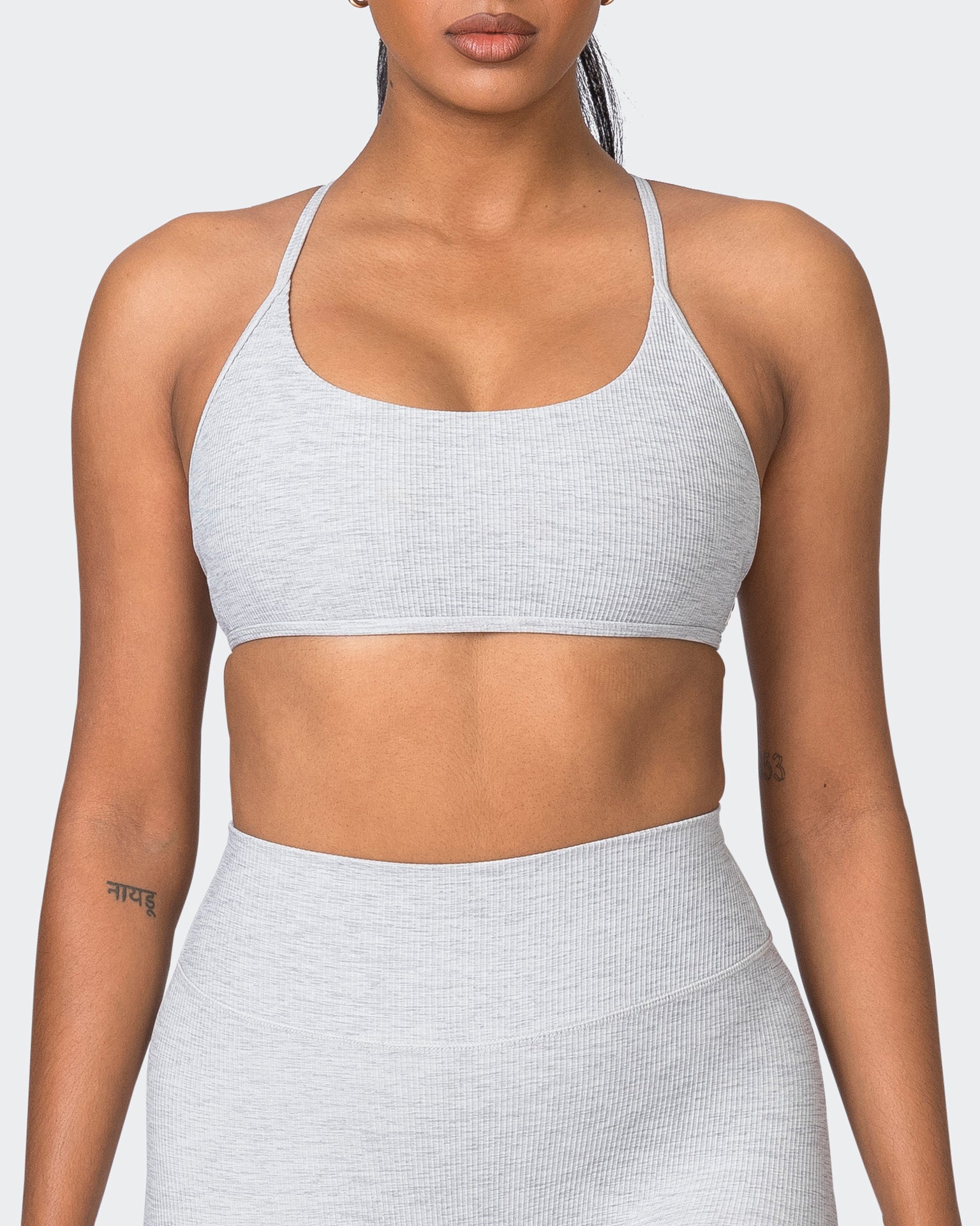 Essence Rib Bralette - Quiet Grey Marl-Bralettes-XS-072329QTGRMRL-XS-MNAPPRL26081-2-Muscle Nation