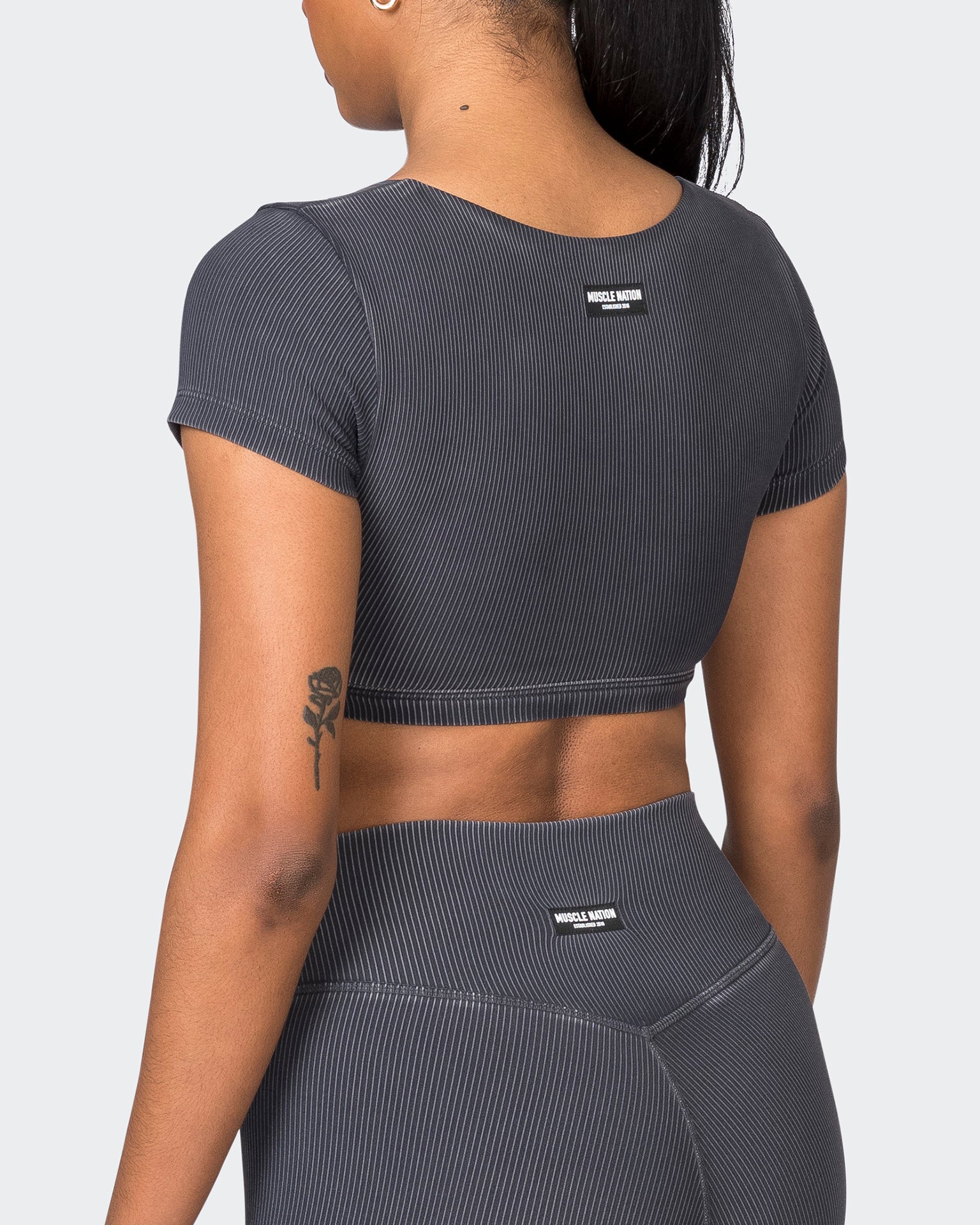 On Point Vintage Rib Bra - Washed Black-Sports Bras-XXS-072335WSHBLK-XXS-MNAPPRL26149-5-Muscle Nation