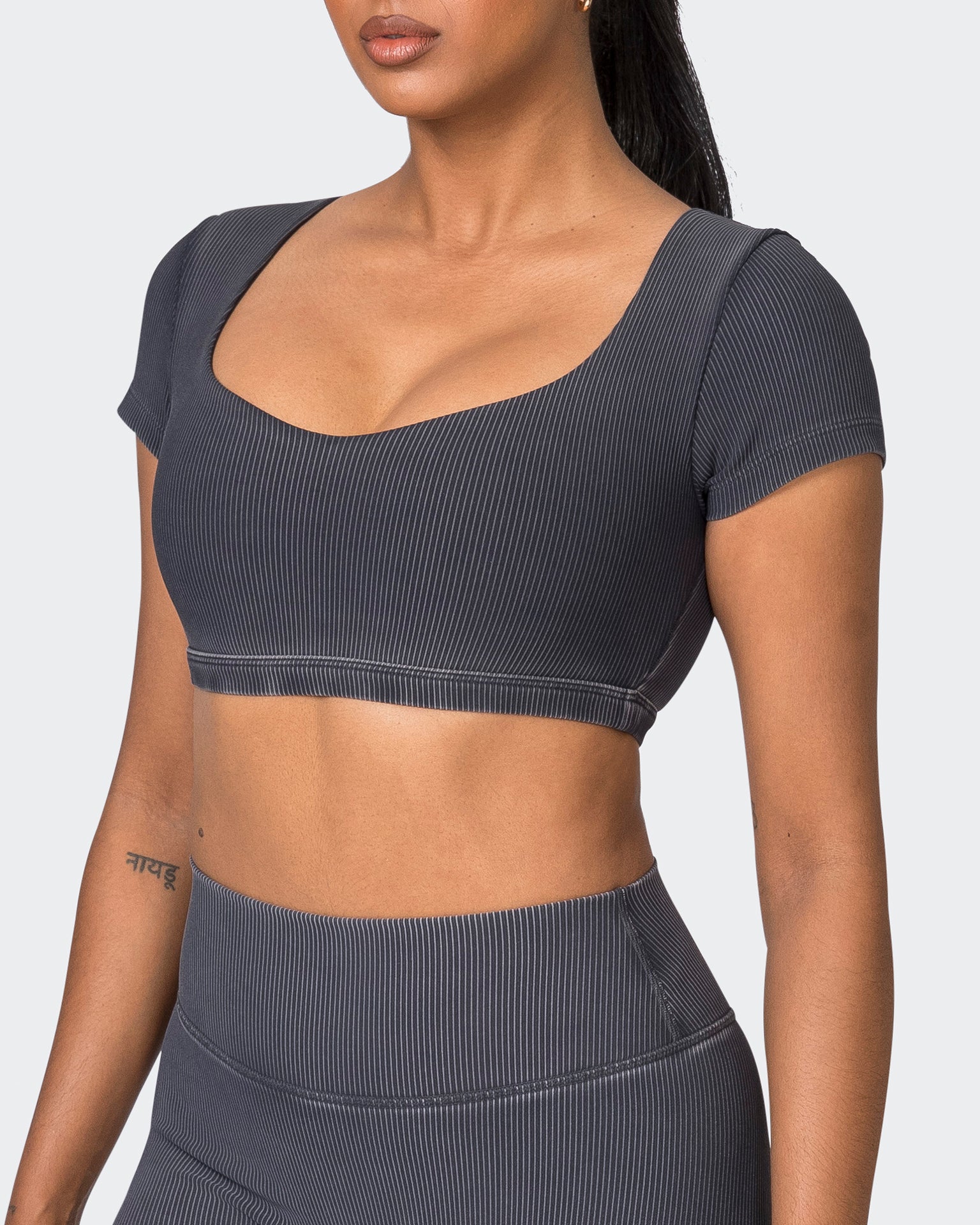 On Point Vintage Rib Bra - Washed Black-Sports Bras-XXS-072335WSHBLK-XXS-MNAPPRL26149-3-Muscle Nation