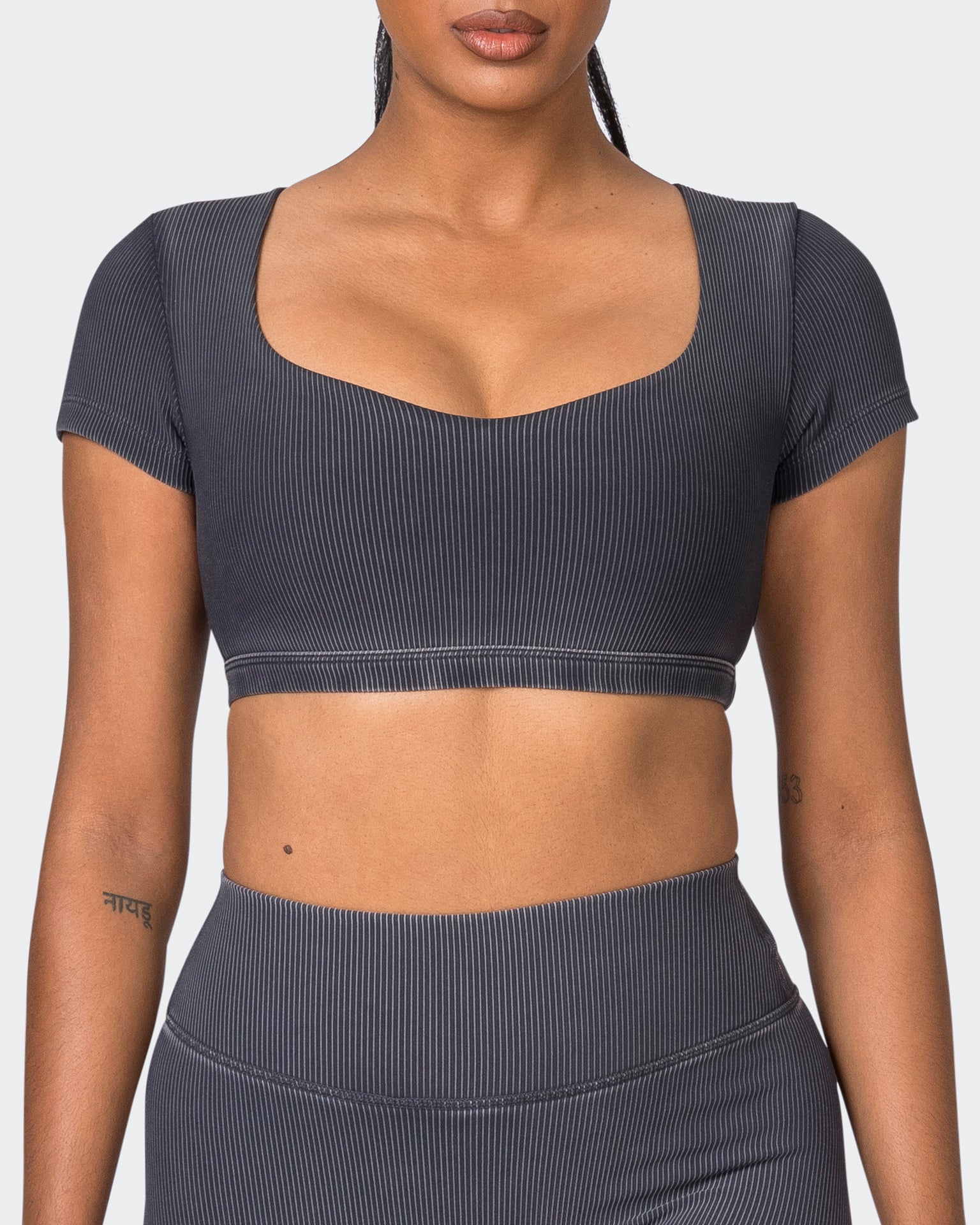 On Point Vintage Rib Bra - Washed Black-Sports Bras-XXS-072335WSHBLK-XXS-MNAPPRL26149-2-Muscle Nation