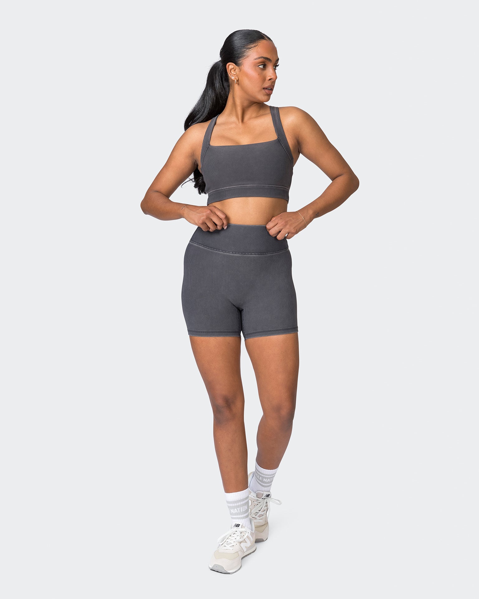 Rebound Vintage Rib Bra - Washed Black-Sports Bras-XS-072324WSHBLK-XS-MNAPPRL25909-7-Muscle Nation