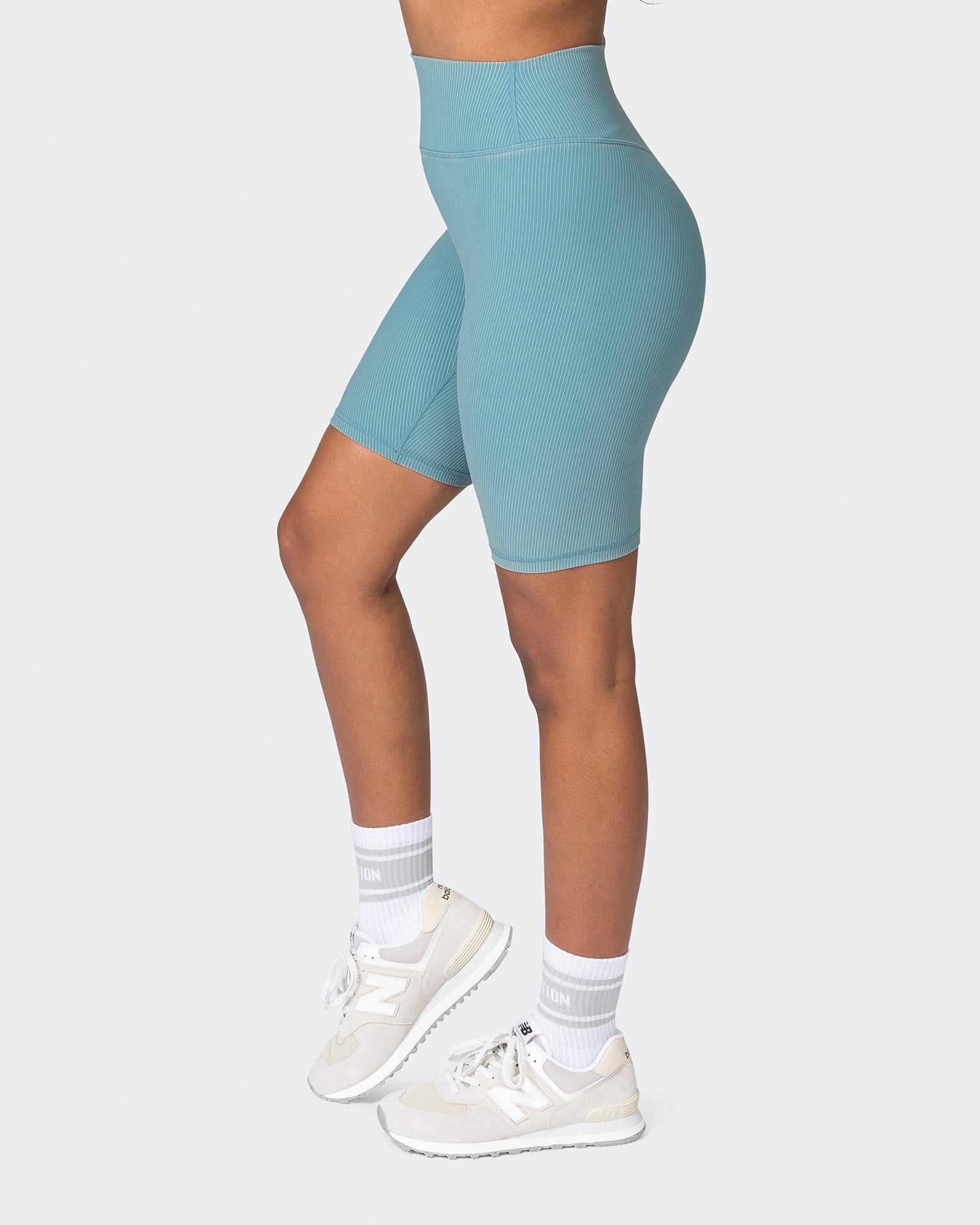 Zero Rise Vintage Rib Referee Length Shorts - Washed Harbour-Shorts-XXS-072327WSHHRB-XXS-MNAPPRL26027-5-Muscle Nation