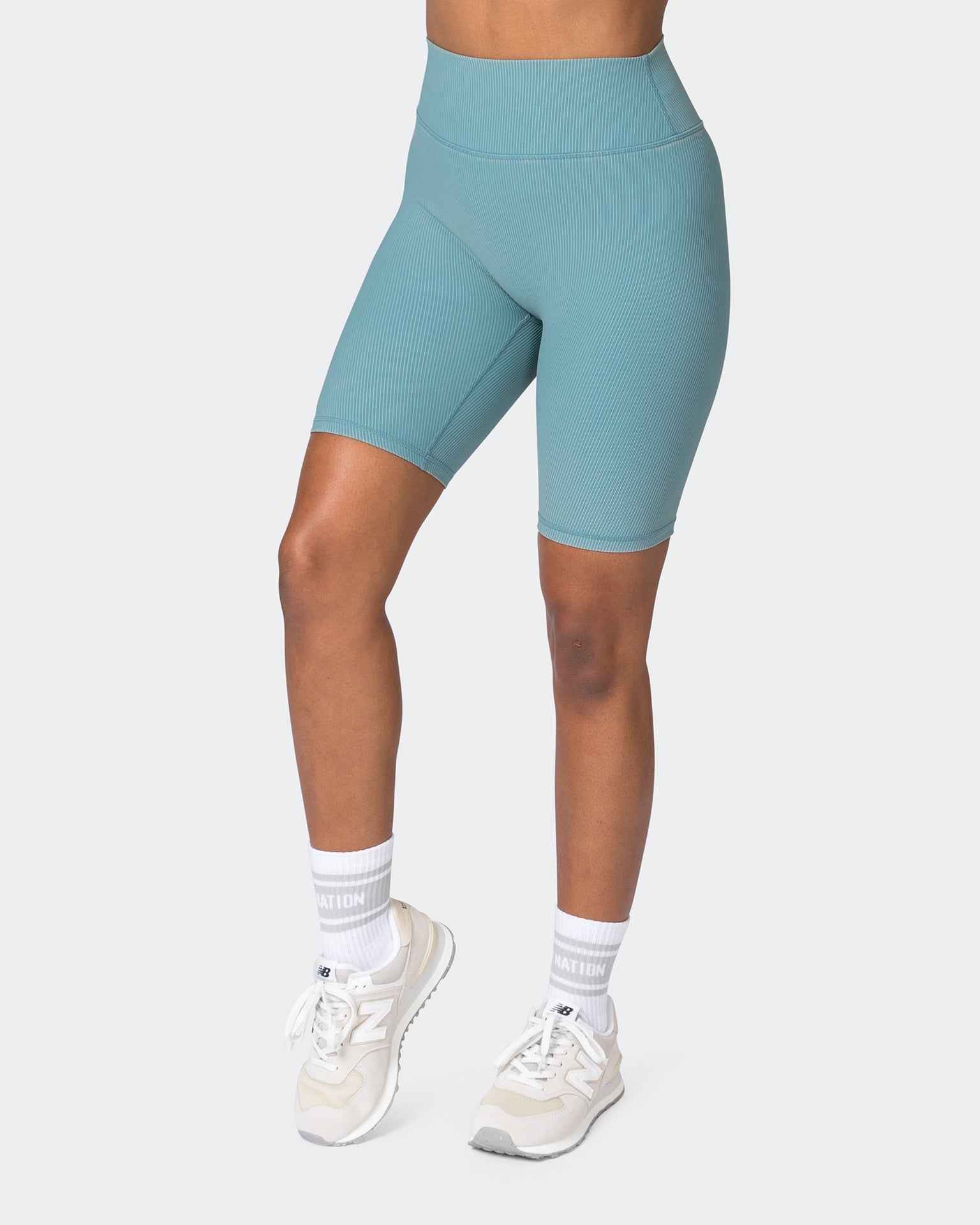 Zero Rise Vintage Rib Referee Length Shorts - Washed Harbour-Shorts-XXS-072327WSHHRB-XXS-MNAPPRL26027-4-Muscle Nation