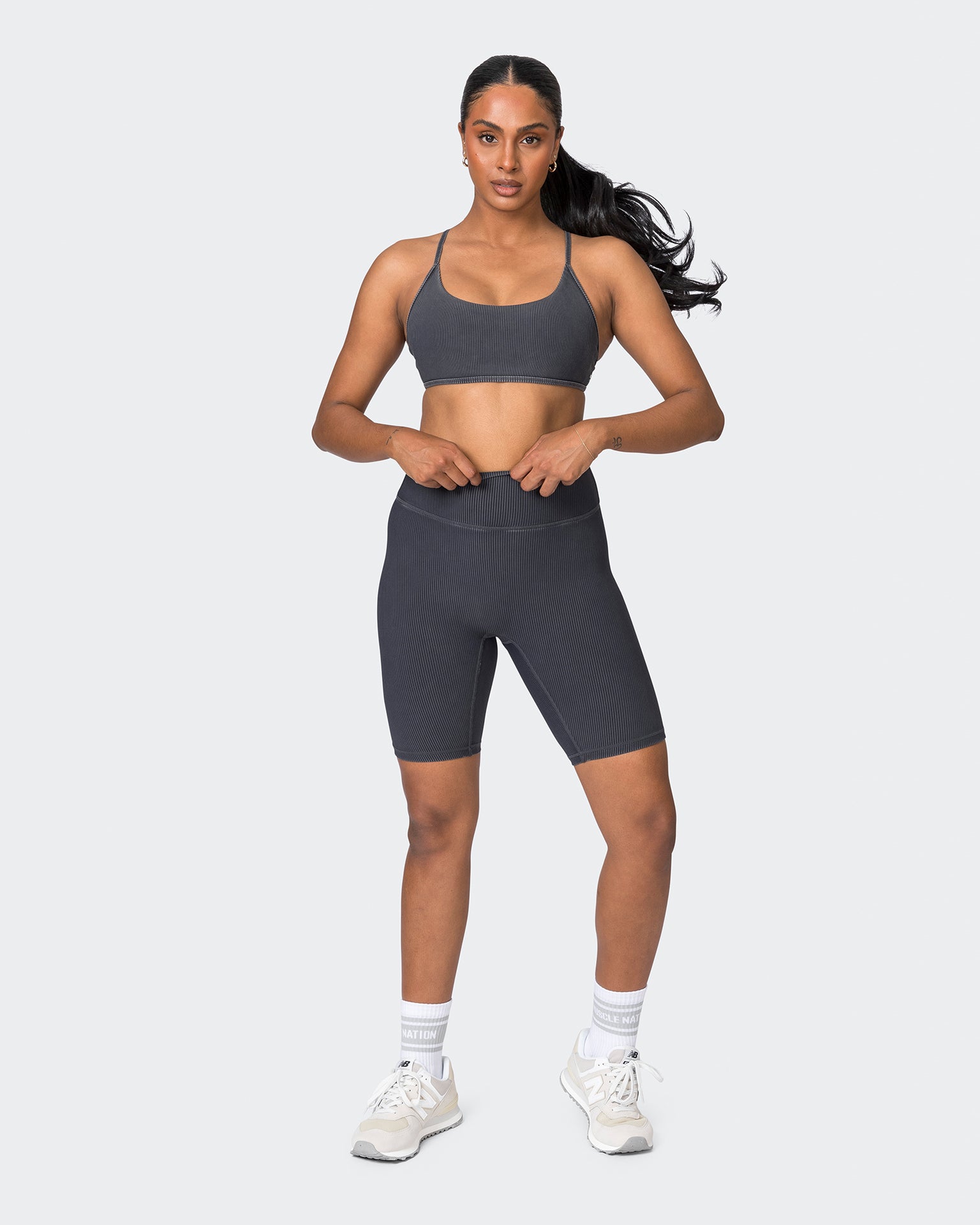 Zero Rise Vintage Rib Referee Length Shorts - Washed Black-Shorts-XXS-072327WSHBLK-XXS-MNAPPRL26009-7-Muscle Nation