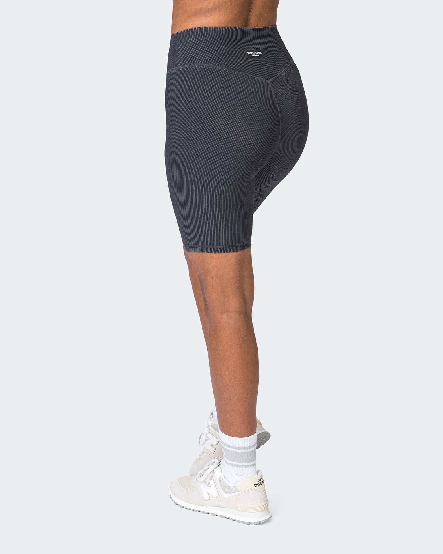 Zero Rise Vintage Rib Referee Length Shorts - Washed Black-Shorts-XXS-072327WSHBLK-XXS-MNAPPRL26009-5-Muscle Nation