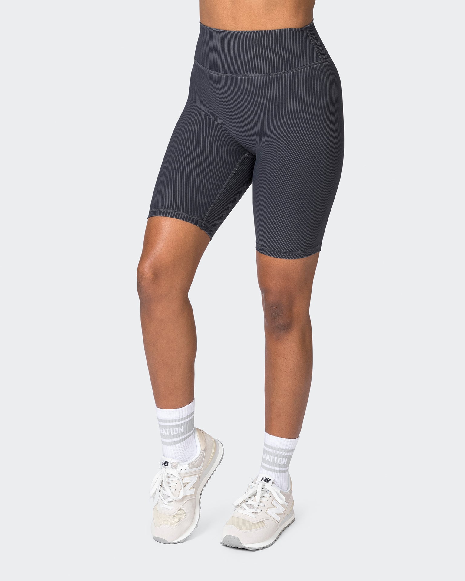 Zero Rise Vintage Rib Referee Length Shorts - Washed Black-Shorts-XXS-072327WSHBLK-XXS-MNAPPRL26009-3-Muscle Nation