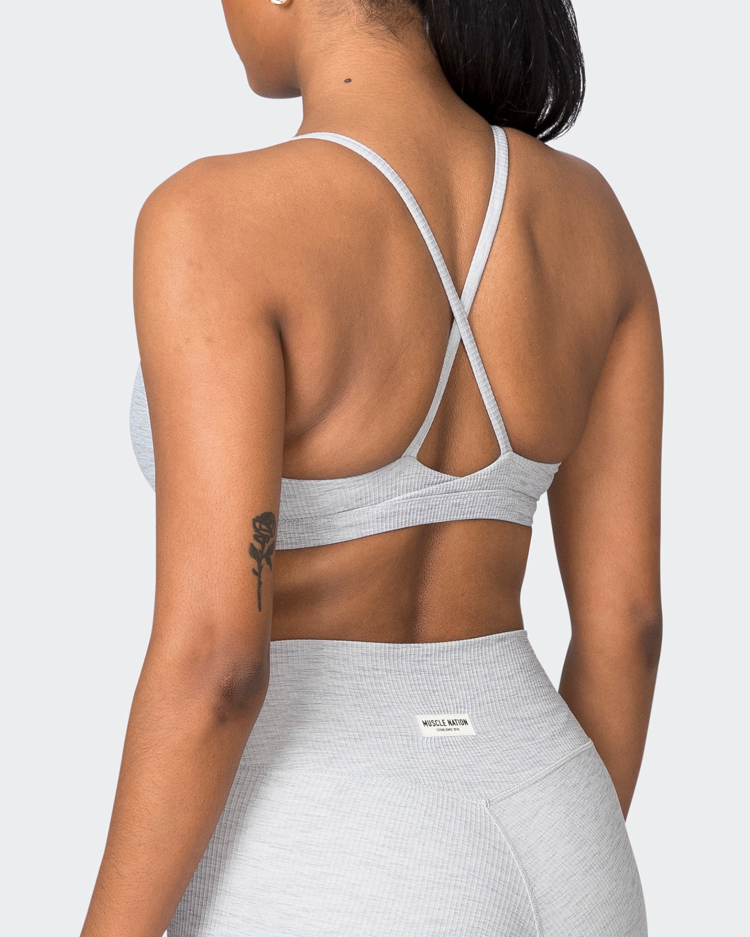 Levitate Rib Bralette - Quiet Grey Marl-Bralettes-XS-072331QTGRMRL-XS-MNAPPRL26105-5-Muscle Nation