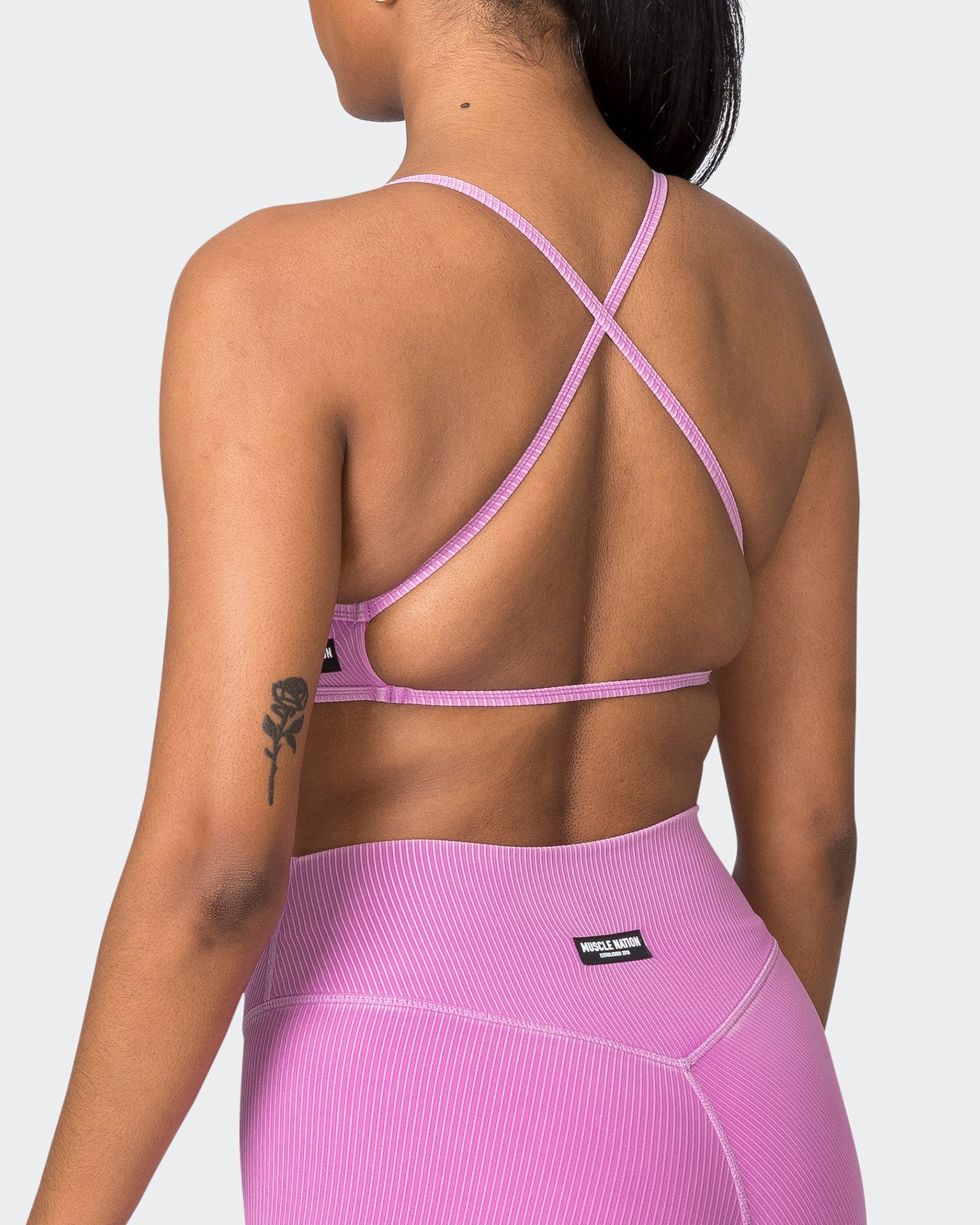 Essence Vintage Rib Bralette - Washed Dahlia-Bralettes-XS-072323WSHDHL-XS-MNAPPRL25901-6-Muscle Nation