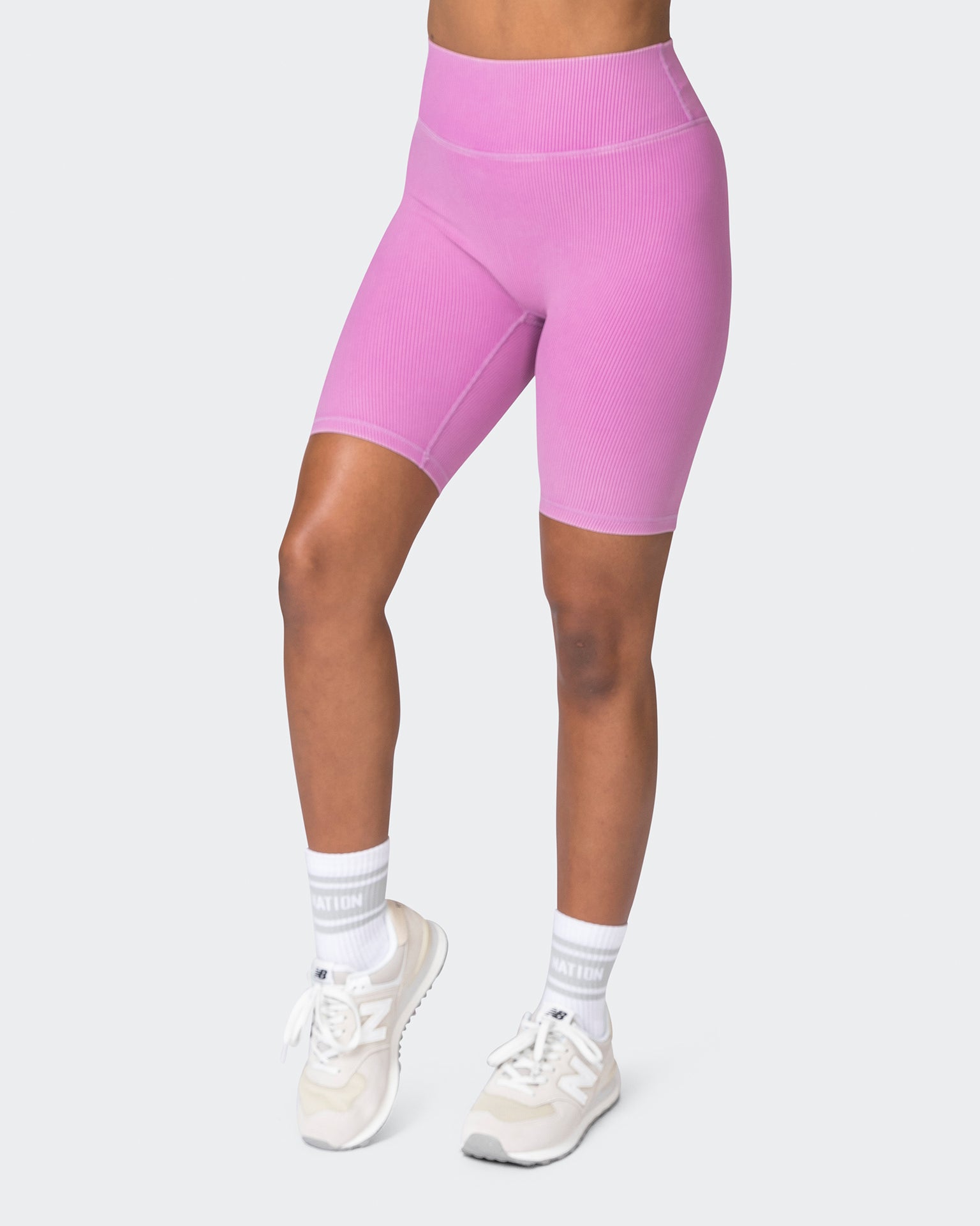 Zero Rise Vintage Rib Referee Length Shorts - Washed Dahlia-Shorts-XXS-072327WSHDHL-XXS-MNAPPRL26036-4-Muscle Nation