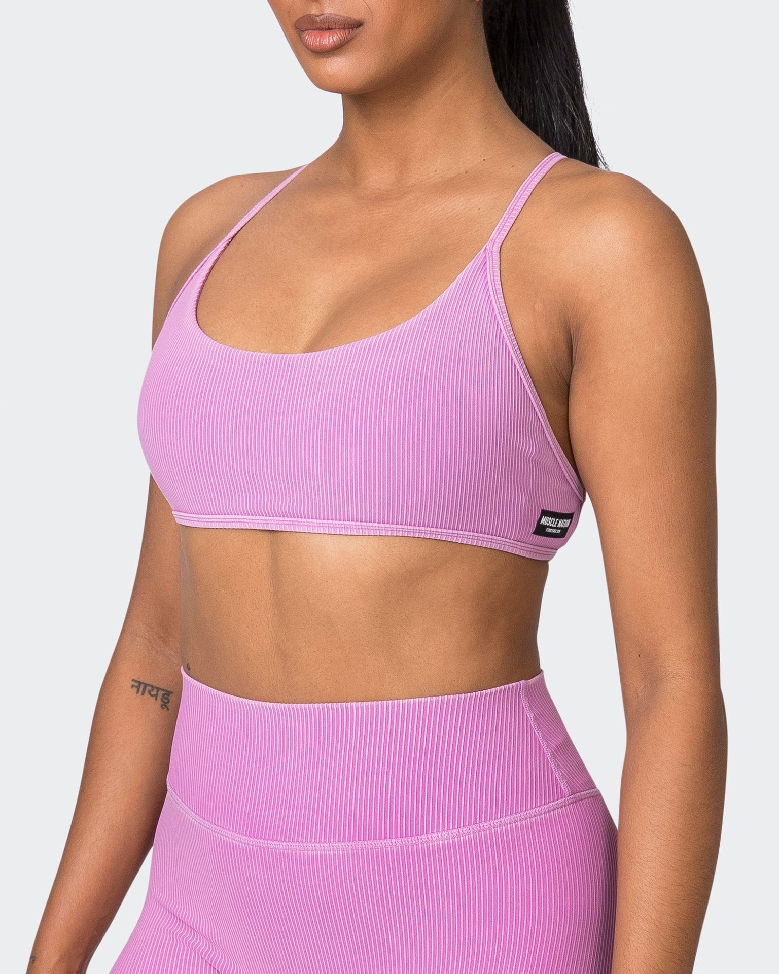 Essence Vintage Rib Bralette - Washed Dahlia-Bralettes-XS-072323WSHDHL-XS-MNAPPRL25901-4-Muscle Nation