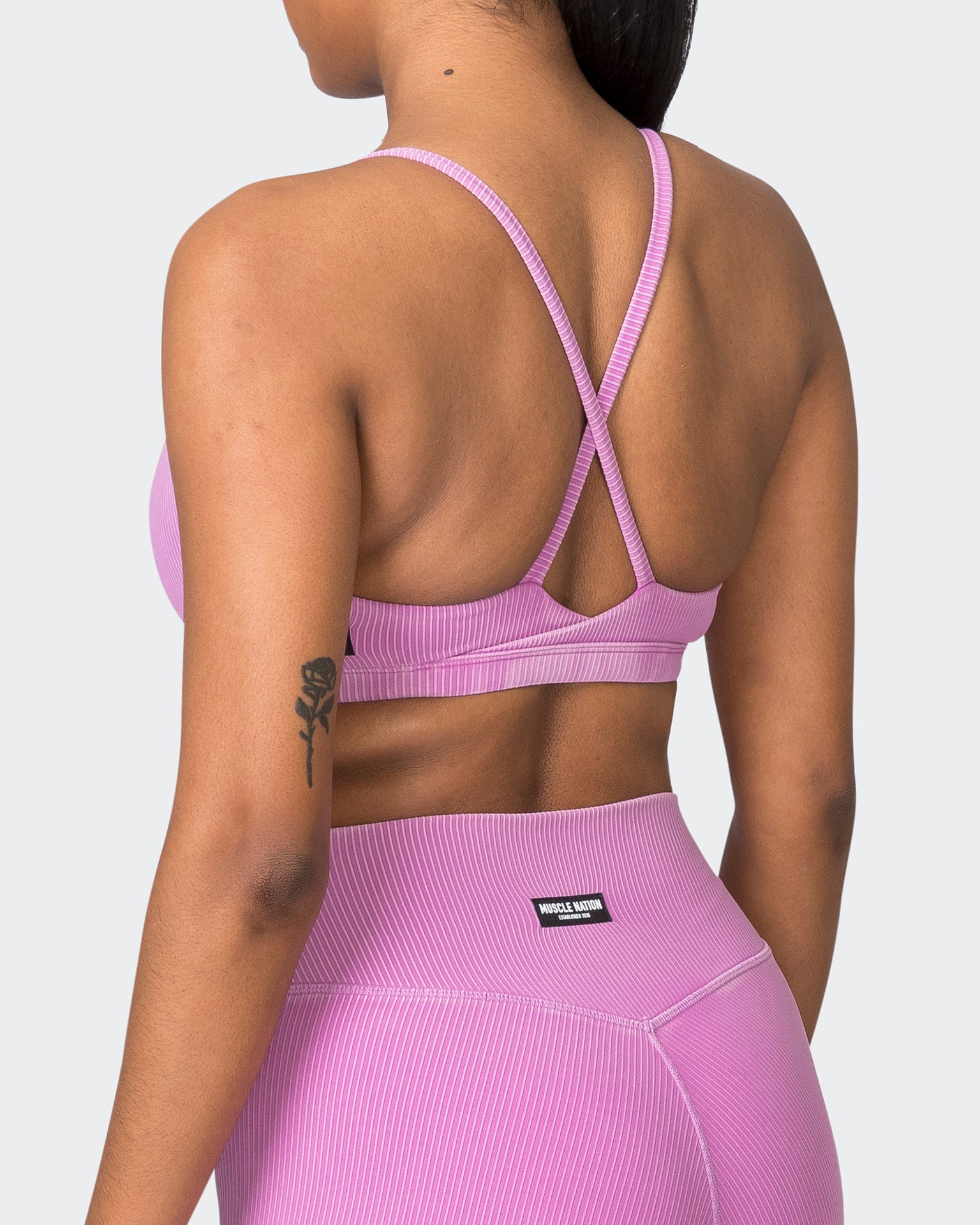 Levitate Vintage Rib Bralette - Washed Dahlia-Bralettes-XS-072325WSHDHL-XS-MNAPPRL25965-6-Muscle Nation