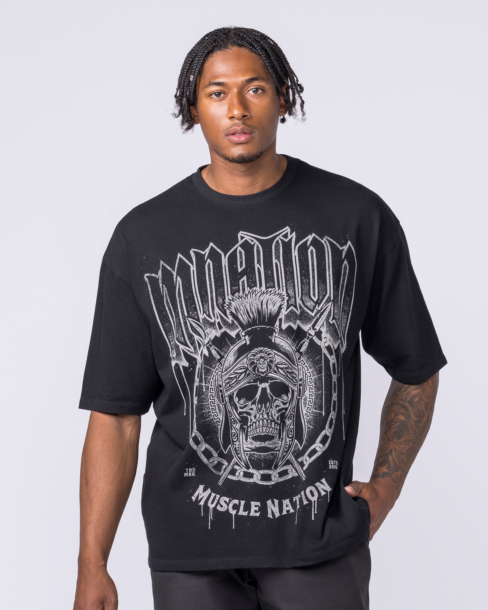 Spartan Oversized Tee - Black-T-Shirts-XXS-012626BLK-XXS-MNAPPRL48805-3-Muscle Nation