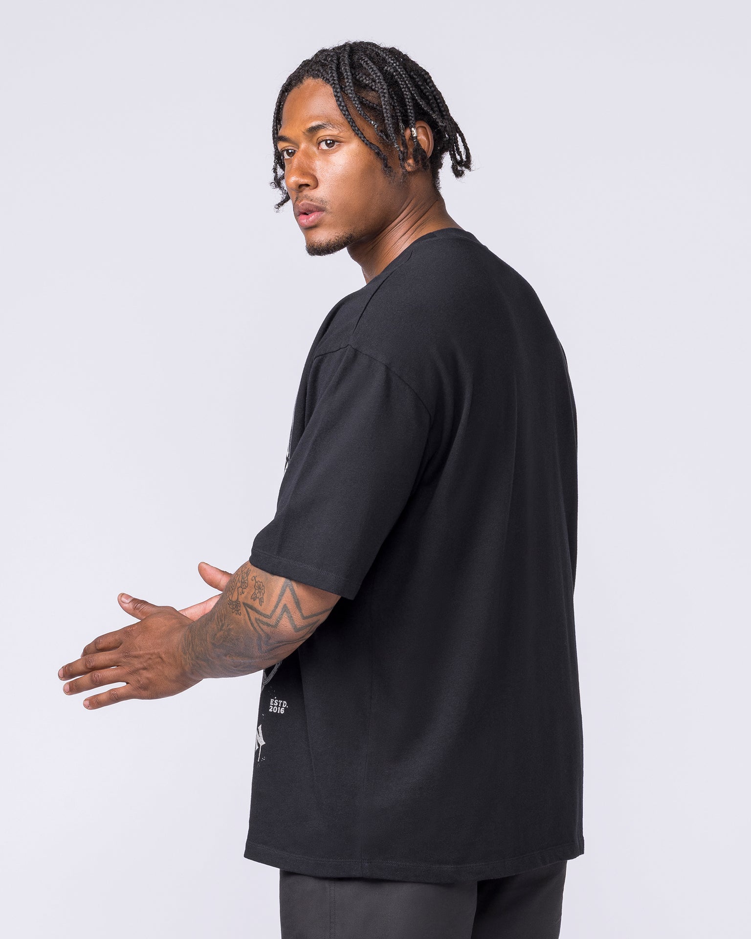 Spartan Oversized Tee - Black-T-Shirts-XXS-012626BLK-XXS-MNAPPRL48805-2-Muscle Nation