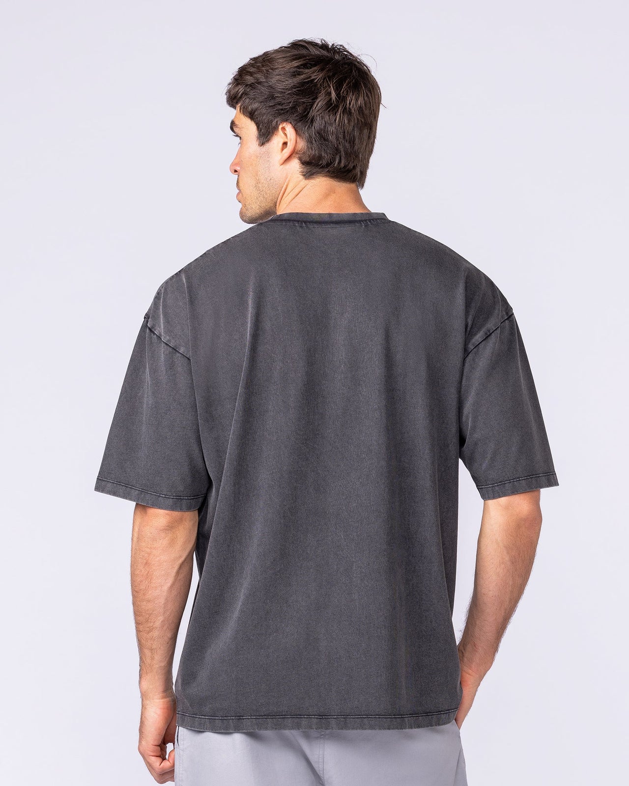 Spartan Oversized Vintage Tee Washed Black - Muscle Nation men's gym tee, view 4