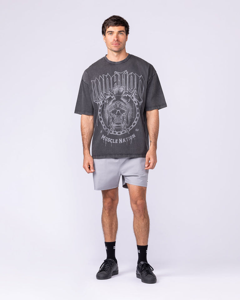 Spartan Oversized Vintage Tee - Washed Black-T-Shirts-XS-1125182WSHBLK-XS-MNAPPRL47721-5-Muscle Nation