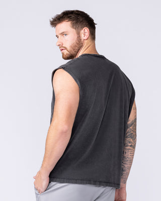 Spartan Vintage Boxy Muscle Tank - Washed Black-Singlets & Tanks-S-1125139WSHBLK-S-MNAPPRL47744-2-Muscle Nation