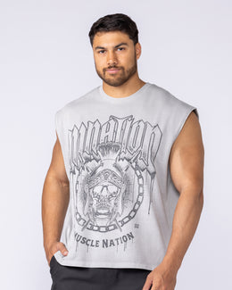 Spartan Vintage Boxy Muscle Tank - Washed Quiet Grey-Singlets & Tanks-S-1125139WQUTGRY-S-MNAPPRL47737-1-Muscle Nation