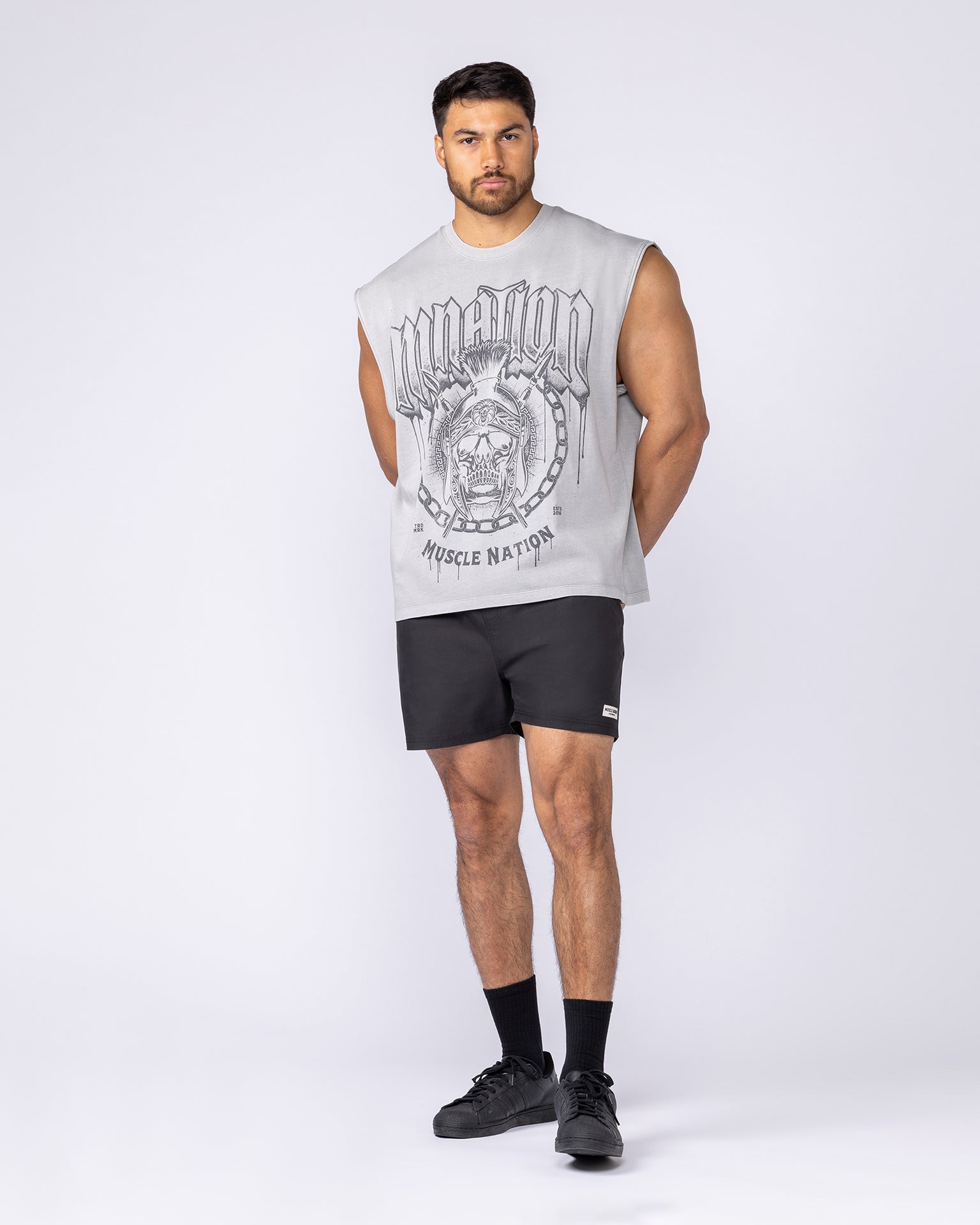Spartan Vintage Boxy Muscle Tank - Washed Quiet Grey-Singlets & Tanks-S-1125139WQUTGRY-S-MNAPPRL47737-5-Muscle Nation