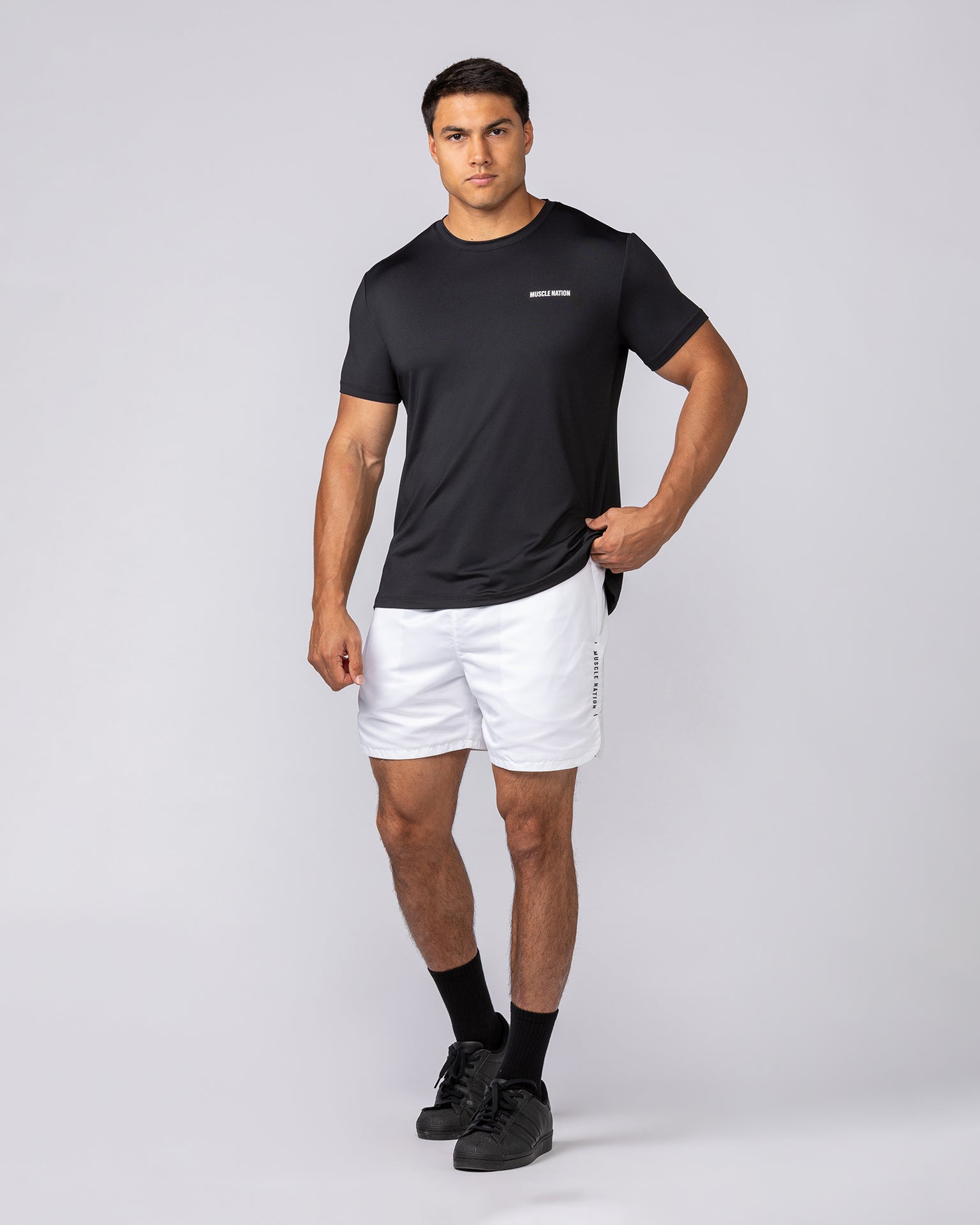 Standard Shorts - White-Shorts-S-072501WHT-S-MNAPPRL42830-6-Muscle Nation