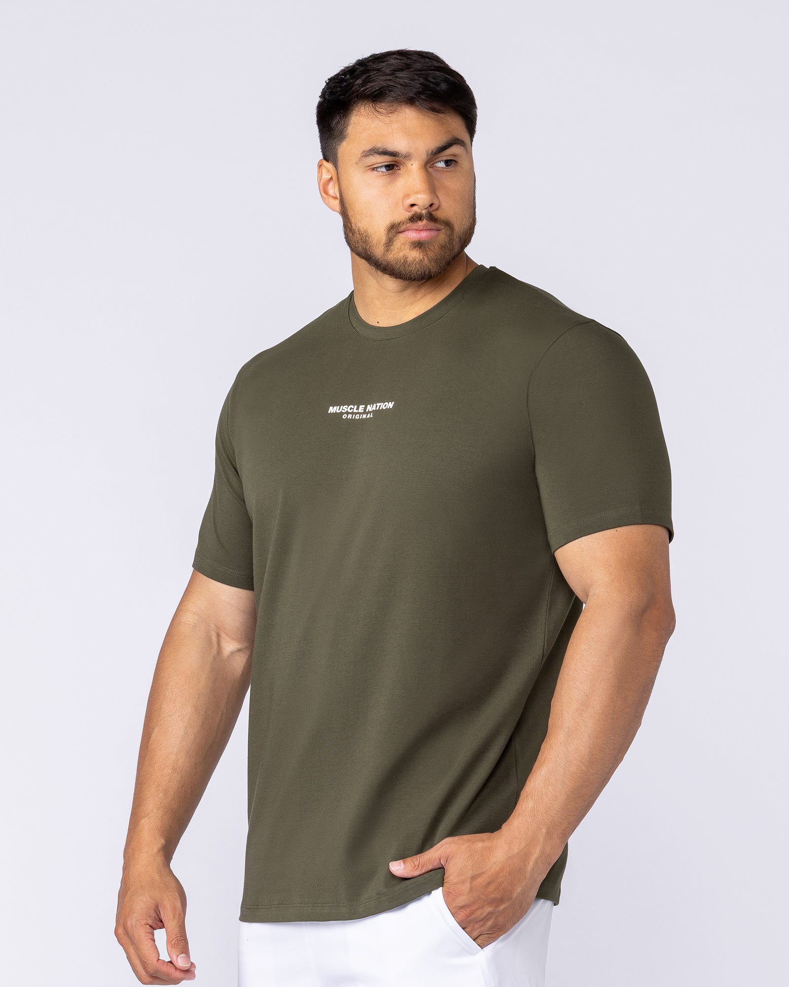 Staple Condition Tee - Dark Khaki-T-Shirts-S-112561DKHAKI-S-MNAPPRL44644-3-Muscle Nation