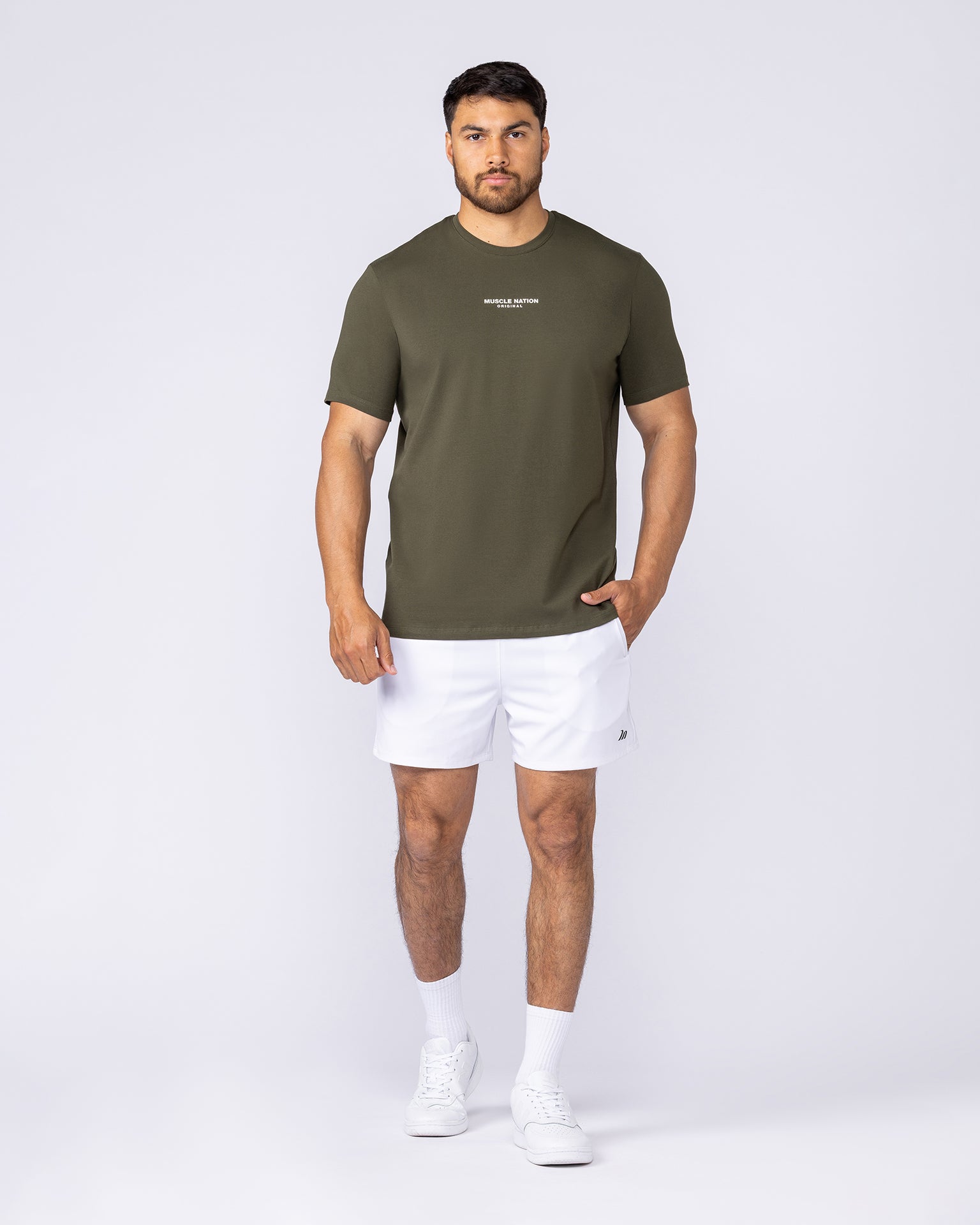 Staple Condition Tee - Dark Khaki-T-Shirts-S-112561DKHAKI-S-MNAPPRL44644-5-Muscle Nation