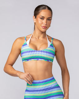 Stellar Bralette Blue Fiesta Print - Muscle Nation women's bralette