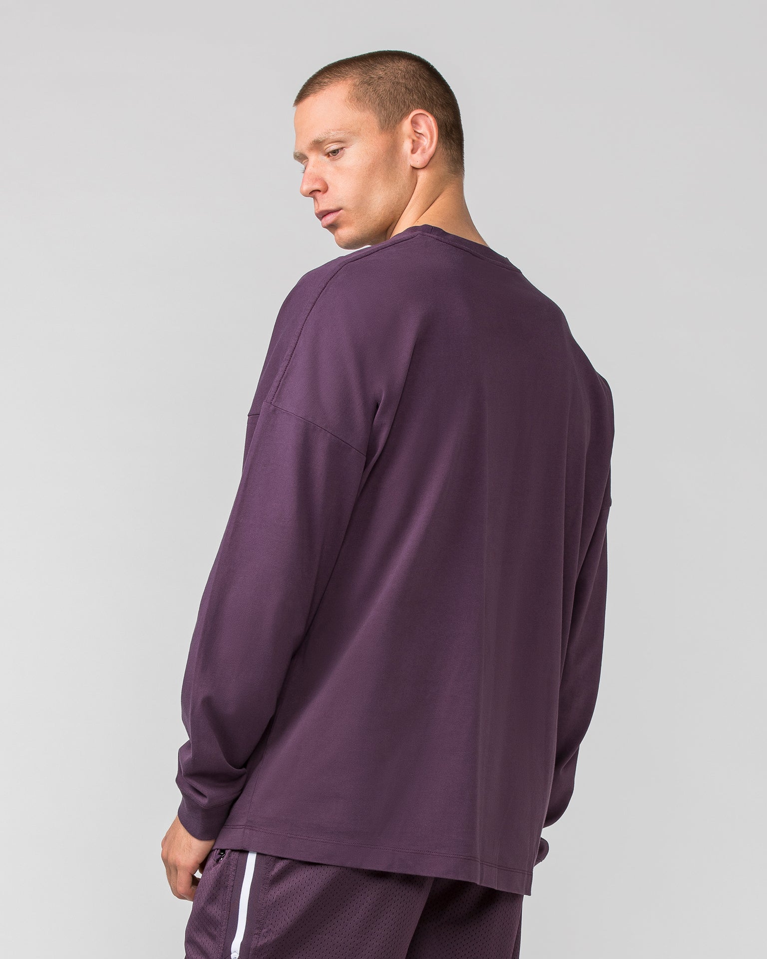 Worldwide Long Sleeve Tee - Midnight Plum-Long Sleeve T-Shirts-S-022443MIDNTPL-S-MNAPPRL30698-4-Muscle Nation