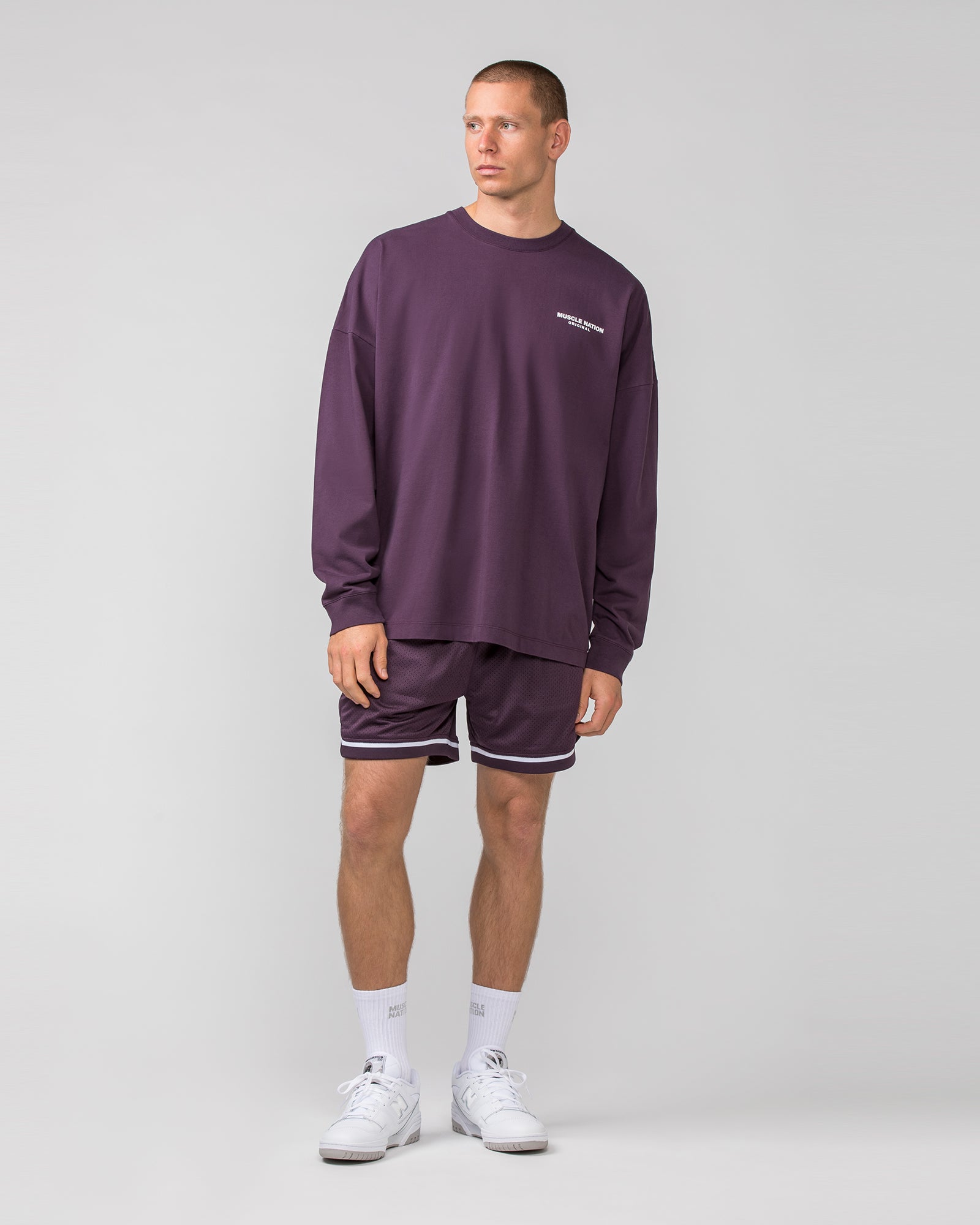 Worldwide Long Sleeve Tee - Midnight Plum