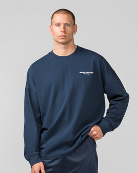 Worldwide Long Sleeve Tee - Navy