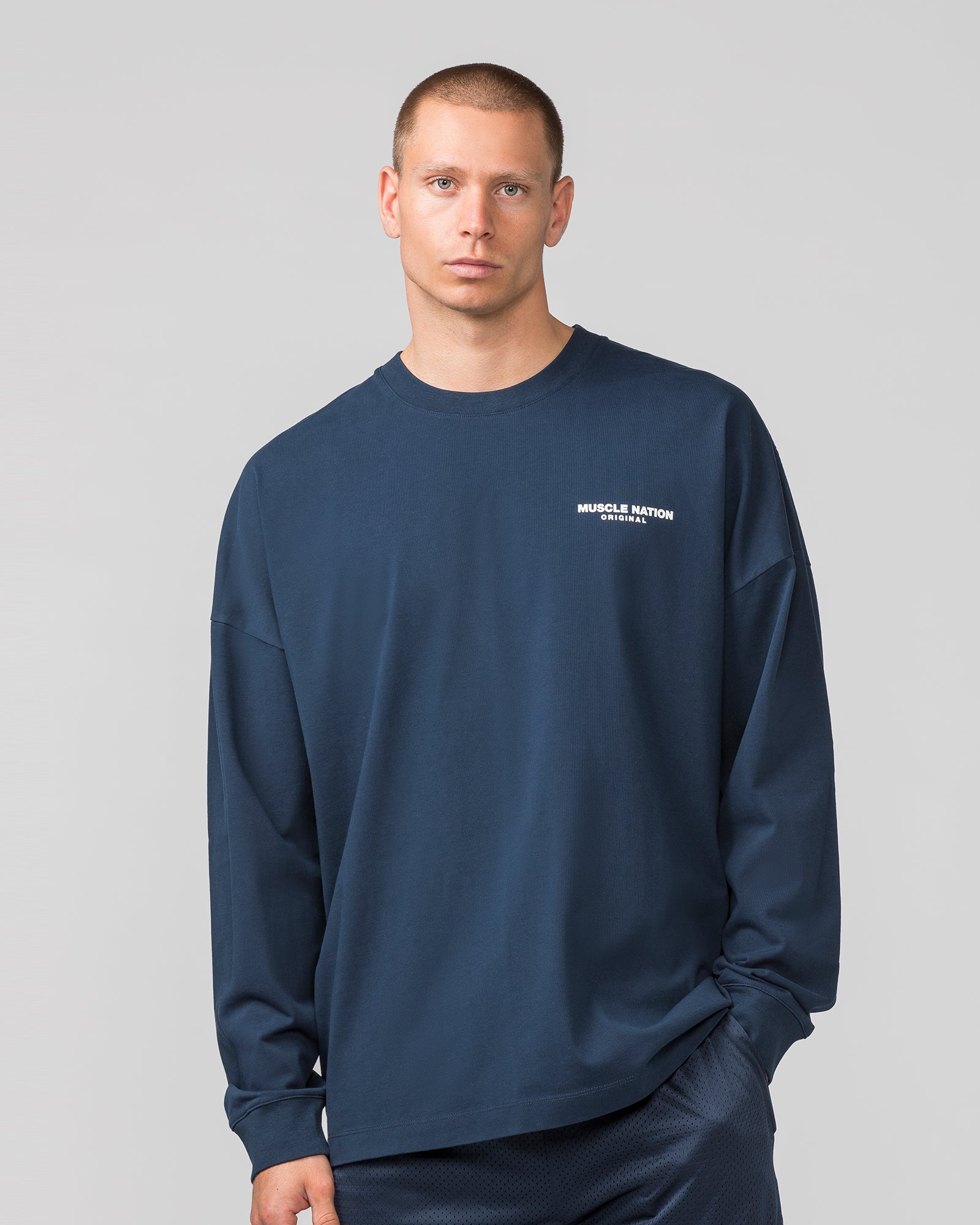 Worldwide Long Sleeve Tee - Navy