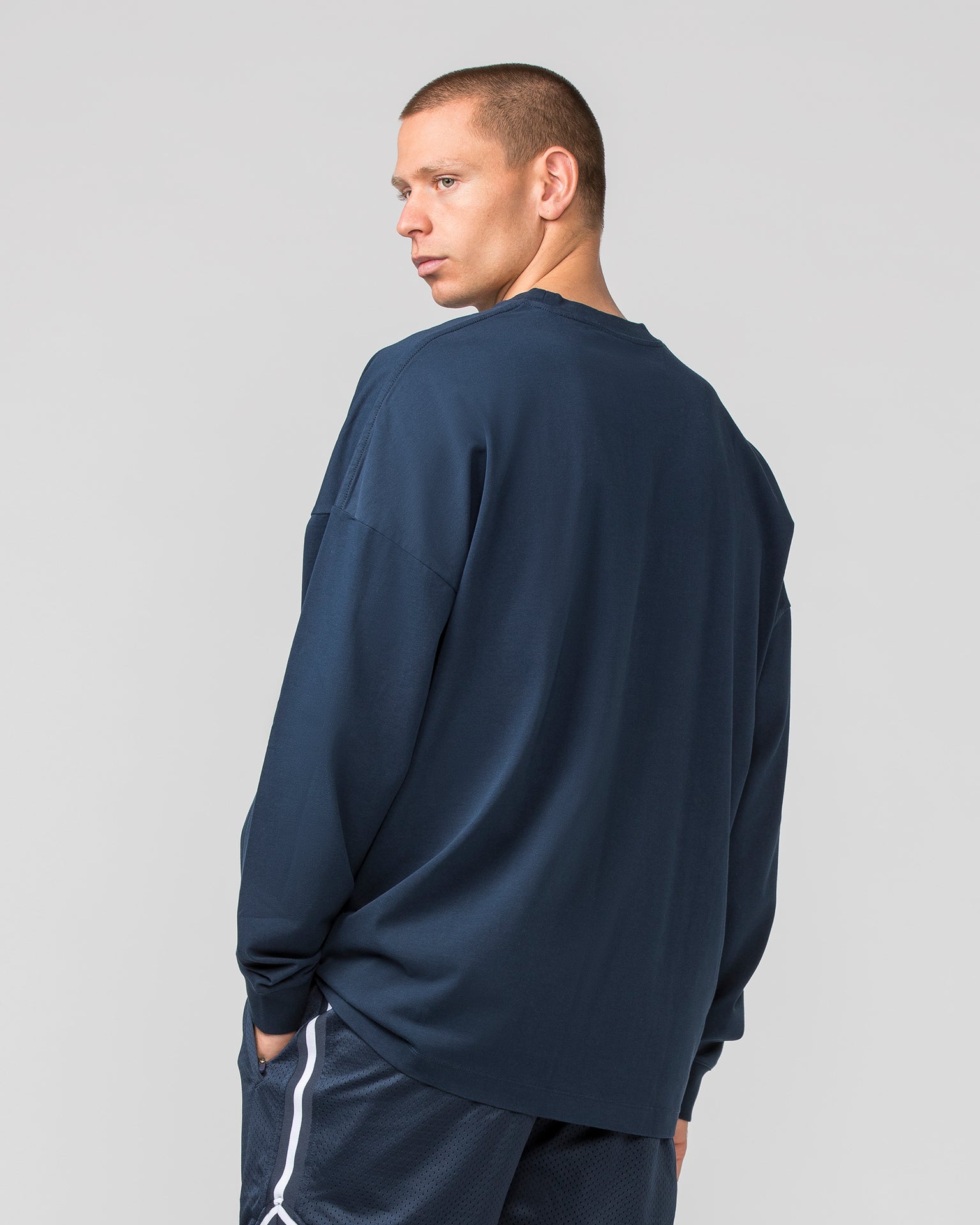 Worldwide Long Sleeve Tee - Navy-Long Sleeve T-Shirts-S-022443NAVY-S-MNAPPRL30705-4-Muscle Nation