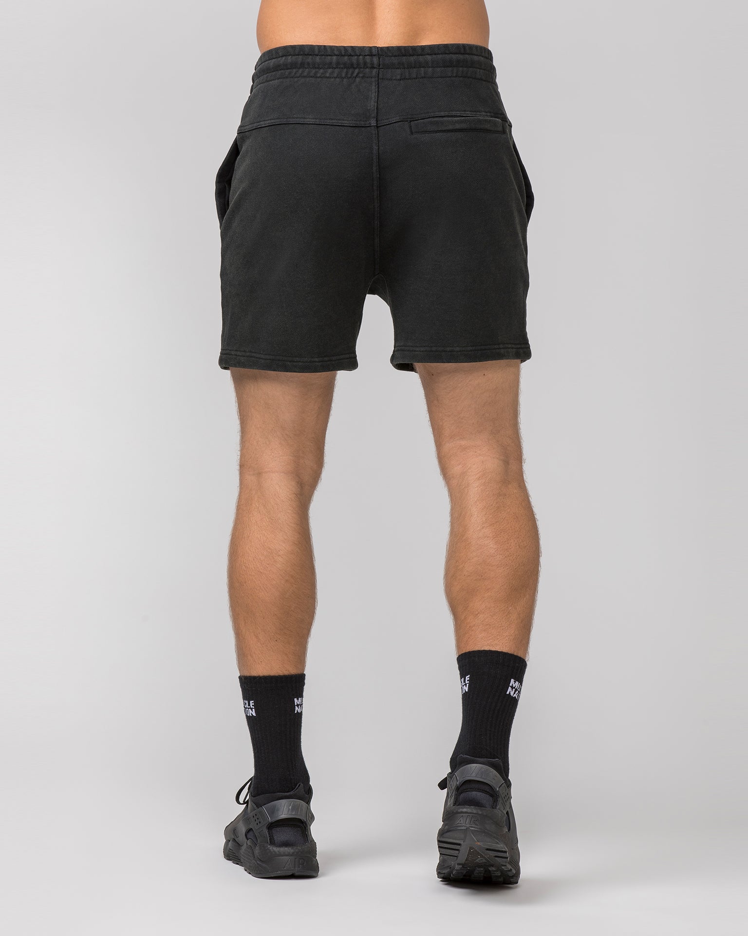 Sweat 5" Shorts - Washed Black-Shorts-S-032444WSHBLK-S-MNAPPRL30662-5-Muscle Nation