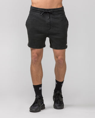 Sweat 5" Shorts - Washed Black-Shorts-S-032444WSHBLK-S-MNAPPRL30662-2-Muscle Nation