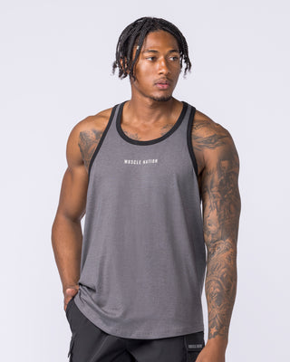 Striker Y Back Singlet - Mid Grey Marl
