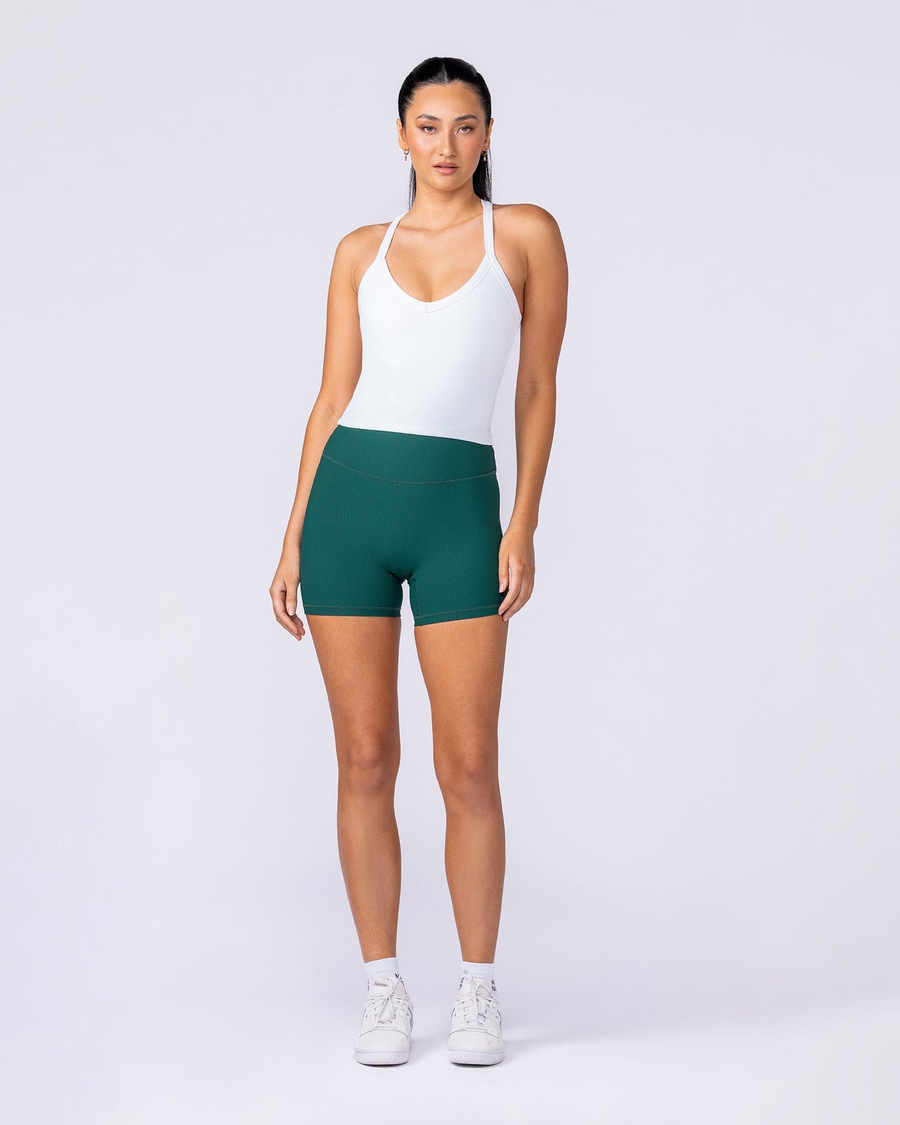 Stunner Rib Bra Tank - White-Singlets & Tanks-XXS-112510WHT-XXS-MNAPPRL46610-5-Muscle Nation
