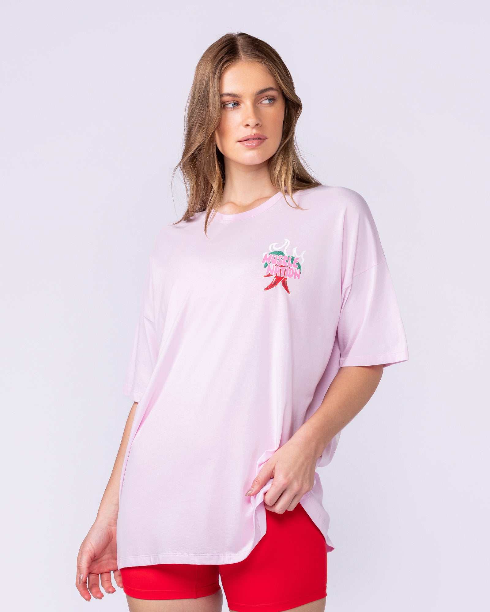 Super Hot Oversized Tee - Pink Lady – Muscle Nation