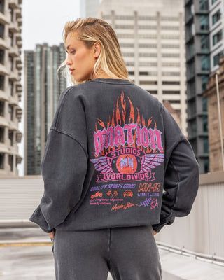 Surge Boxy Vintage Pullover - Washed Black-Jumpers & Hoodies-XXS-032622WSHBLK-XXS-MNAPPRL49278-1-Muscle Nation