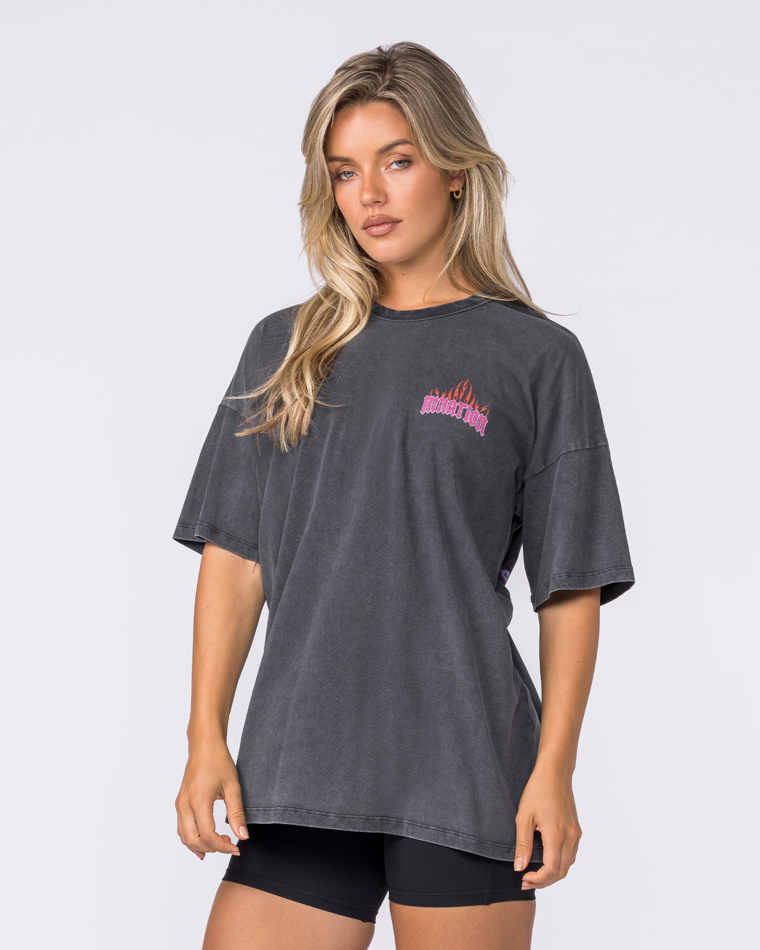 Surge Oversized Vintage Tee - Washed Black-T-Shirts-XXS-032627WSHBLK-XXS-MNAPPRL49314-4-Muscle Nation