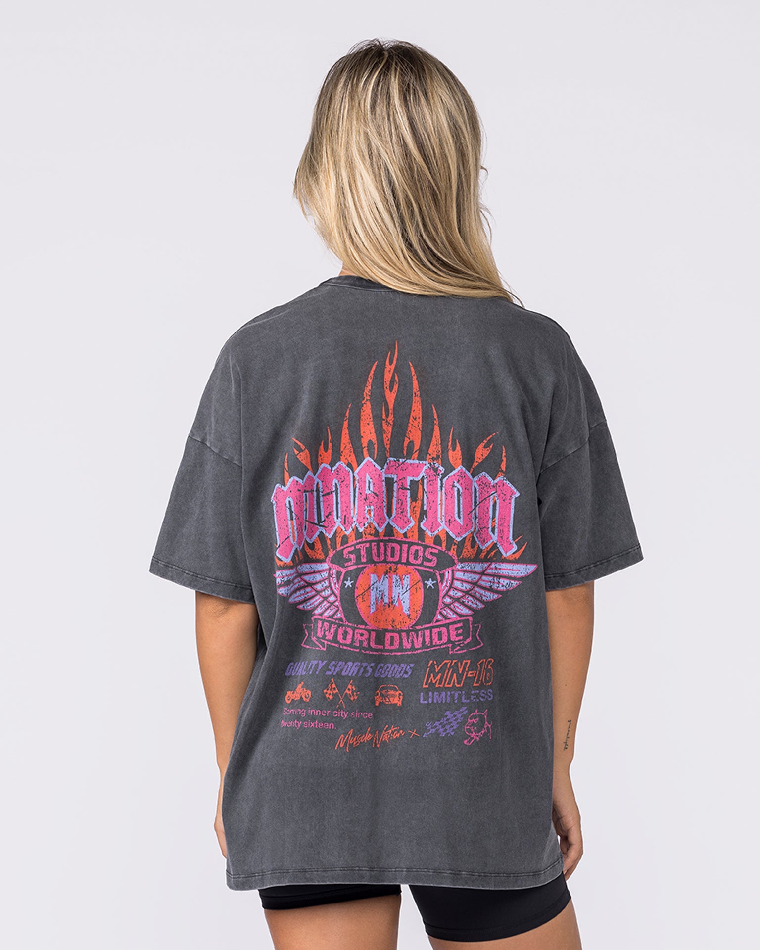 Surge Oversized Vintage Tee - Washed Black-T-Shirts-XXS-032627WSHBLK-XXS-MNAPPRL49314-5-Muscle Nation