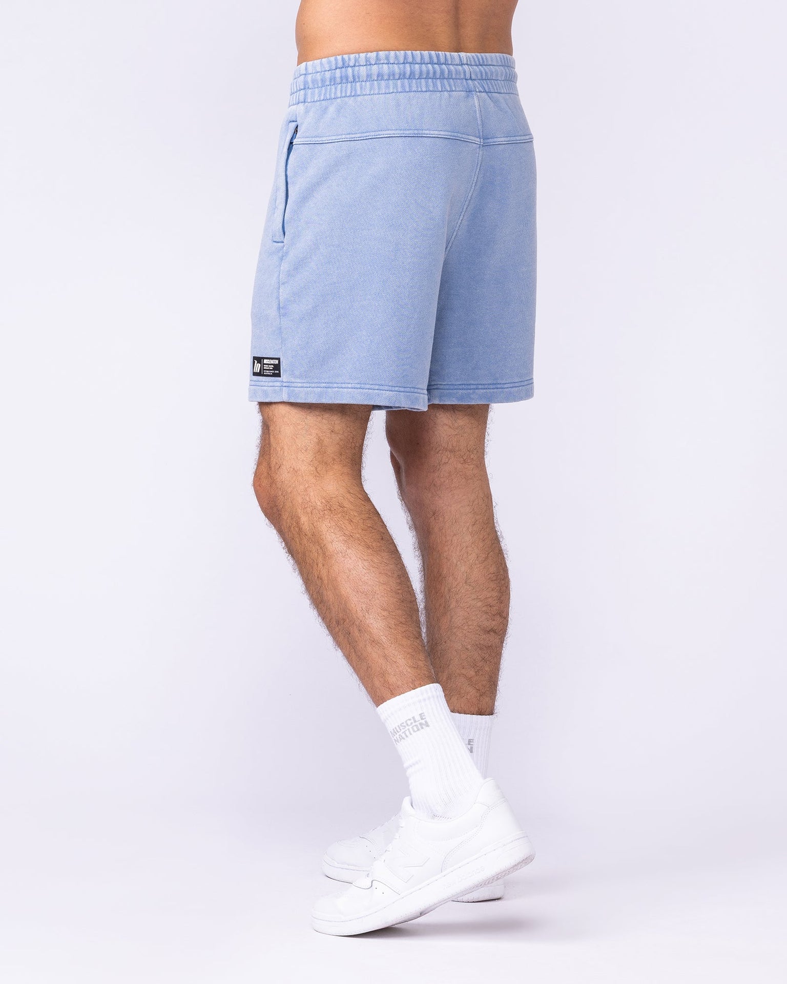 Sweat 5" Shorts - Washed Pacific-Shorts-S-1125162WPCF-S-MNAPPRL47828-2-Muscle Nation