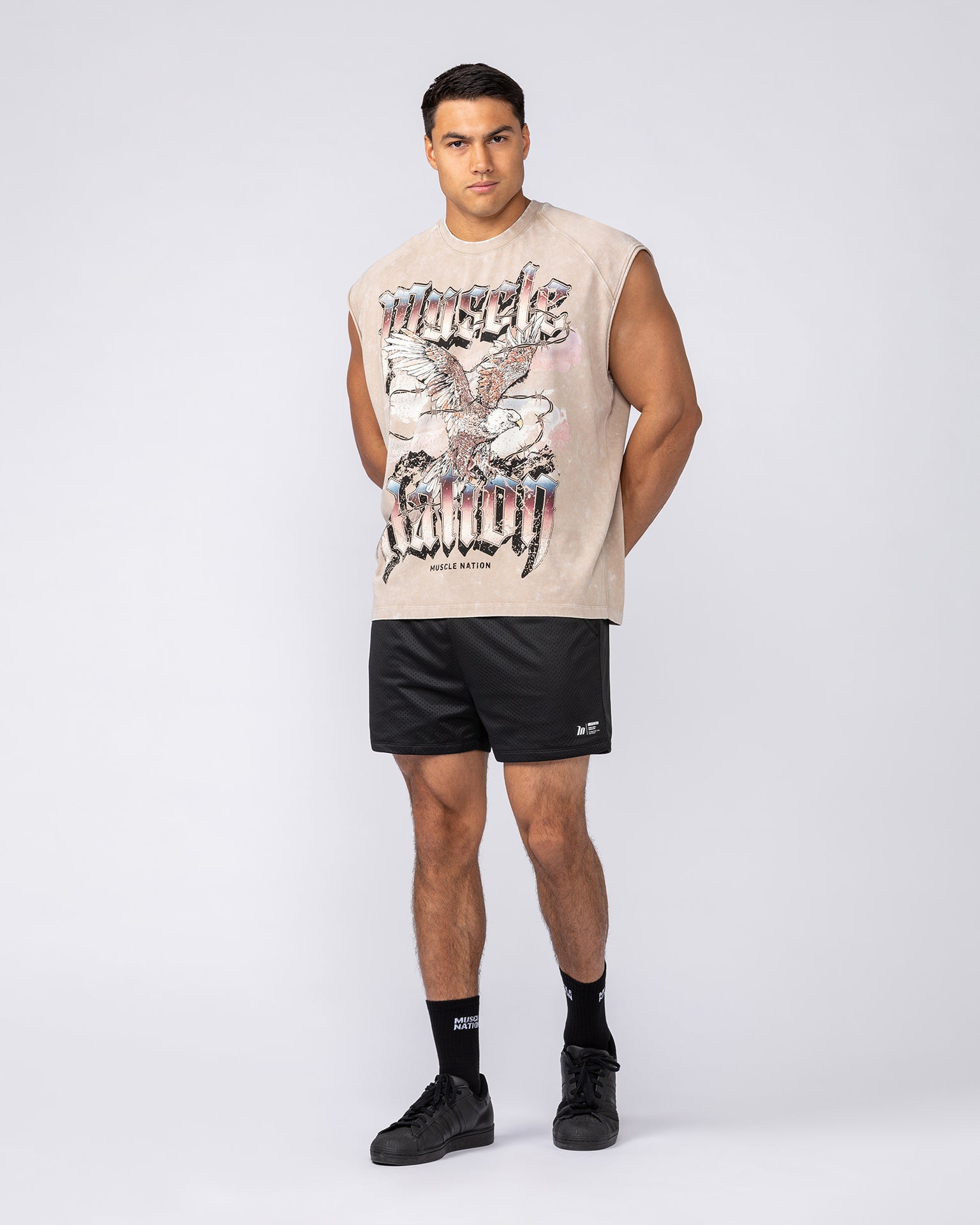 Take Flight Vintage Boxy Muscle Tank - Washed Beige-Singlets & Tanks-XS-082522WBE-XS-MNAPPRL43985-5-Muscle Nation