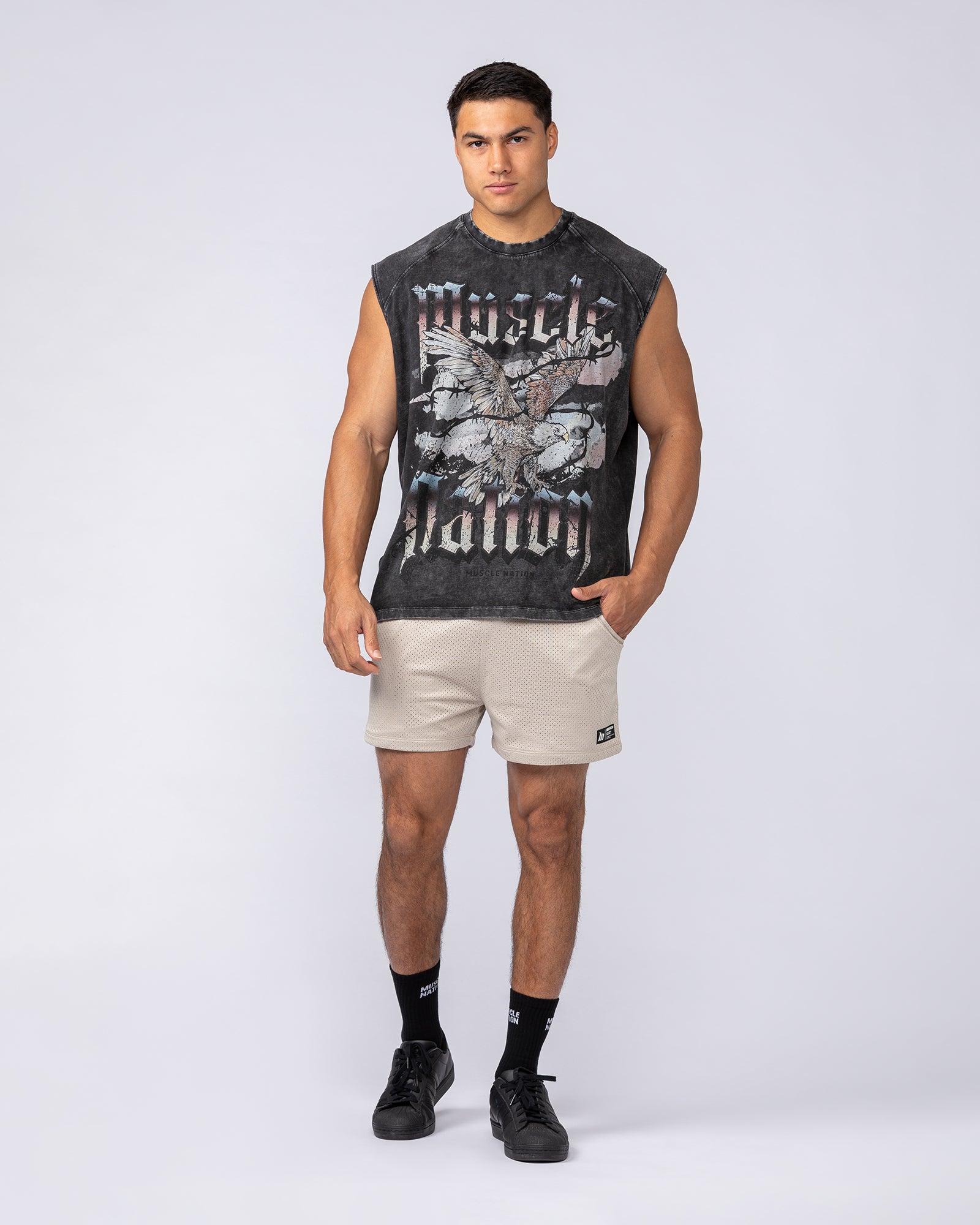 Take Flight Vintage Boxy Muscle Tank - Washed Black-Singlets & Tanks-S-082522WSHBLK-S-MNAPPRL43978-6-Muscle Nation
