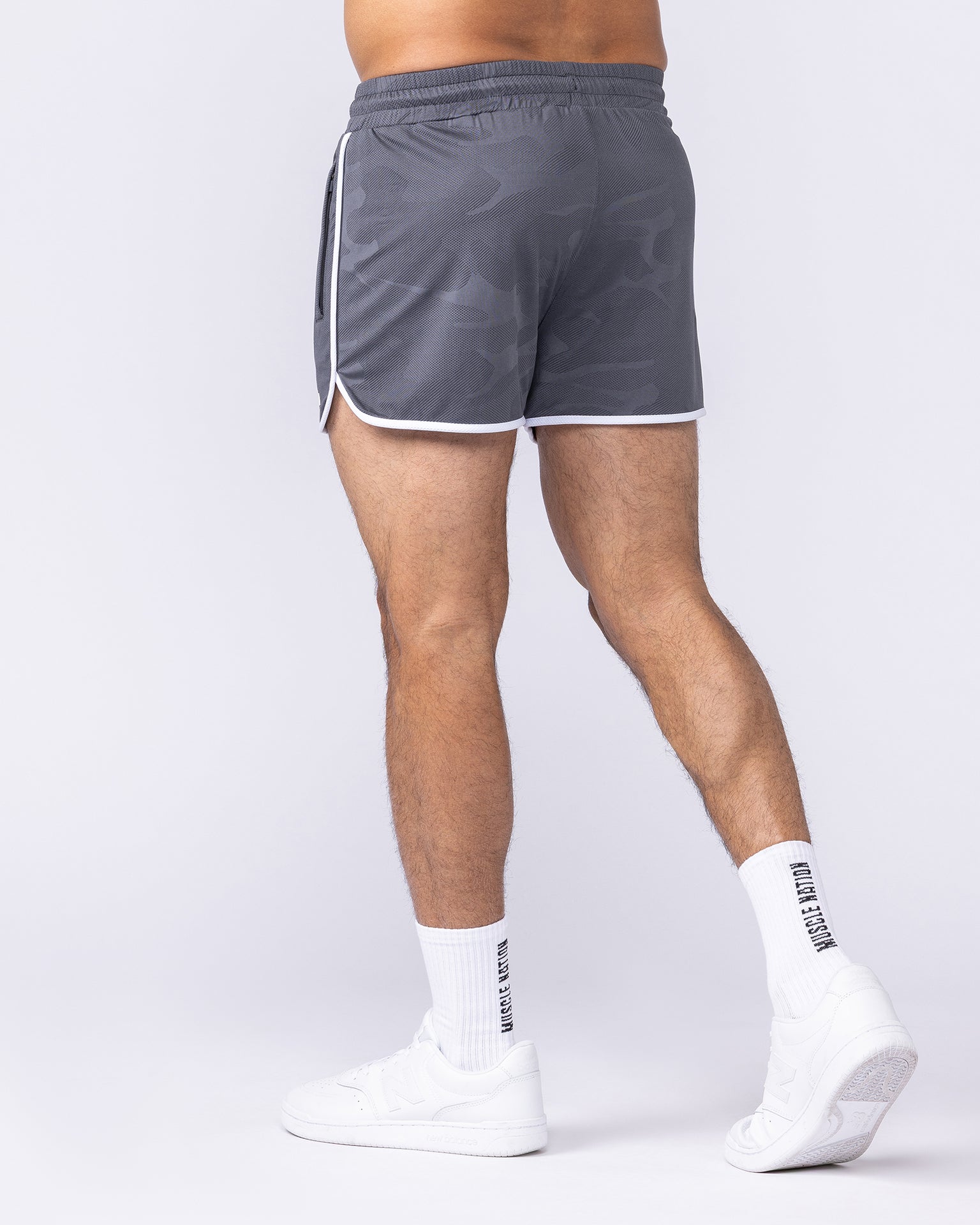 Tech Camo Retro Shorts - Dark Grey Camo-Shorts-S-112550DGRYCAMO-S-MNAPPRL47118-2-Muscle Nation