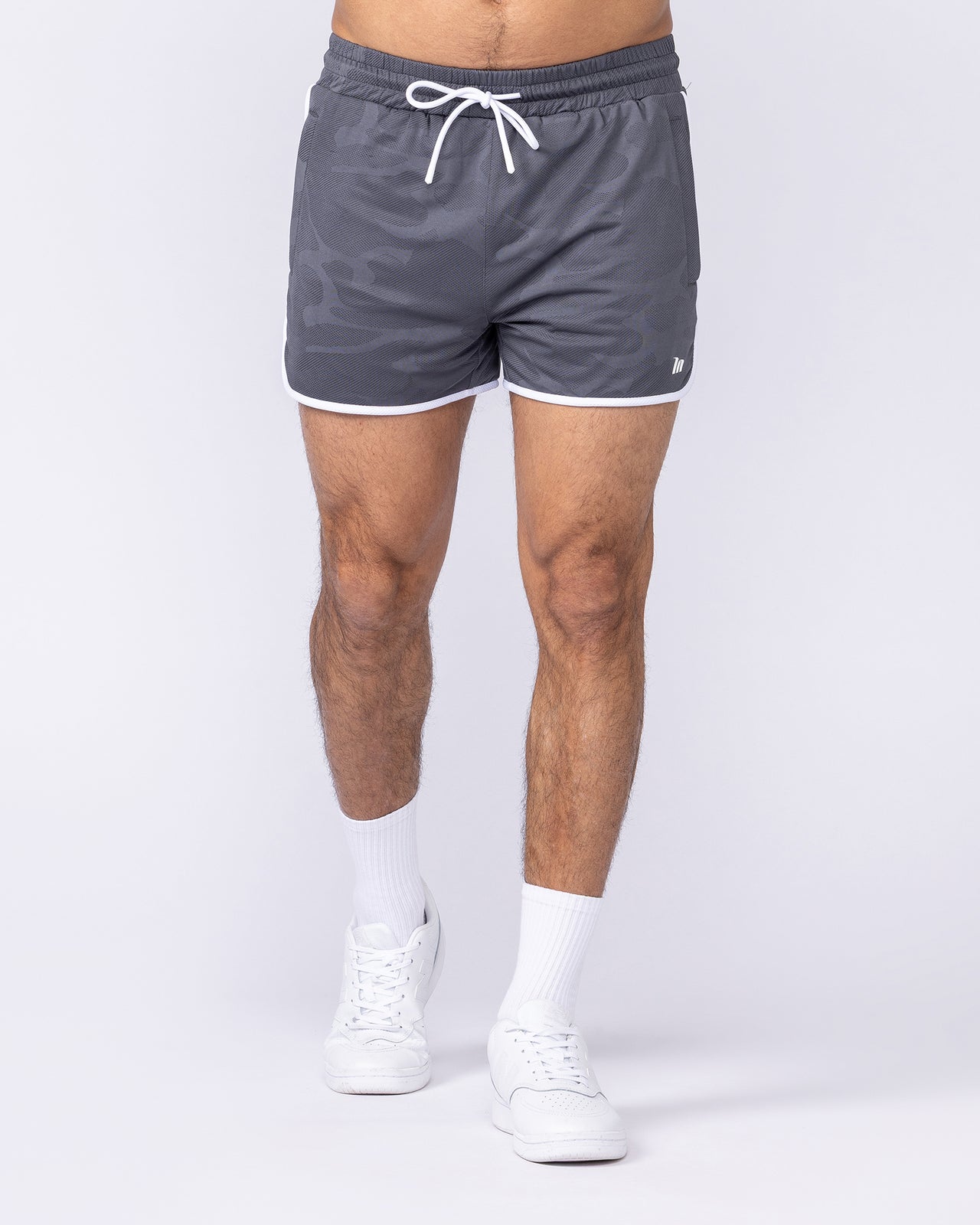Tech Camo Retro Shorts - Dark Grey Camo-Shorts-S-112550DGRYCAMO-S-MNAPPRL47118-3-Muscle Nation