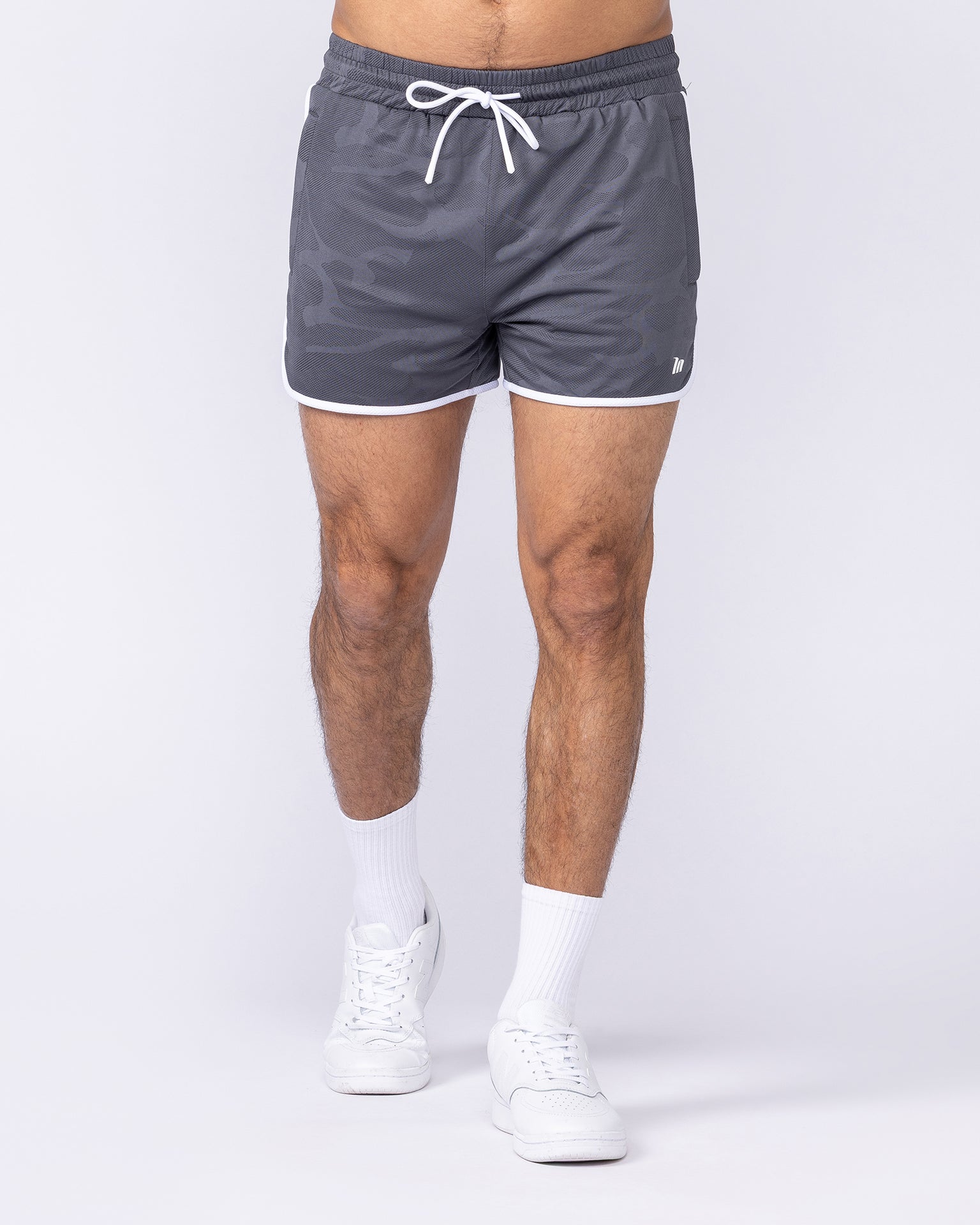 Tech Camo Retro Shorts - Dark Grey Camo-Shorts-S-112550DGRYCAMO-S-MNAPPRL47118-3-Muscle Nation