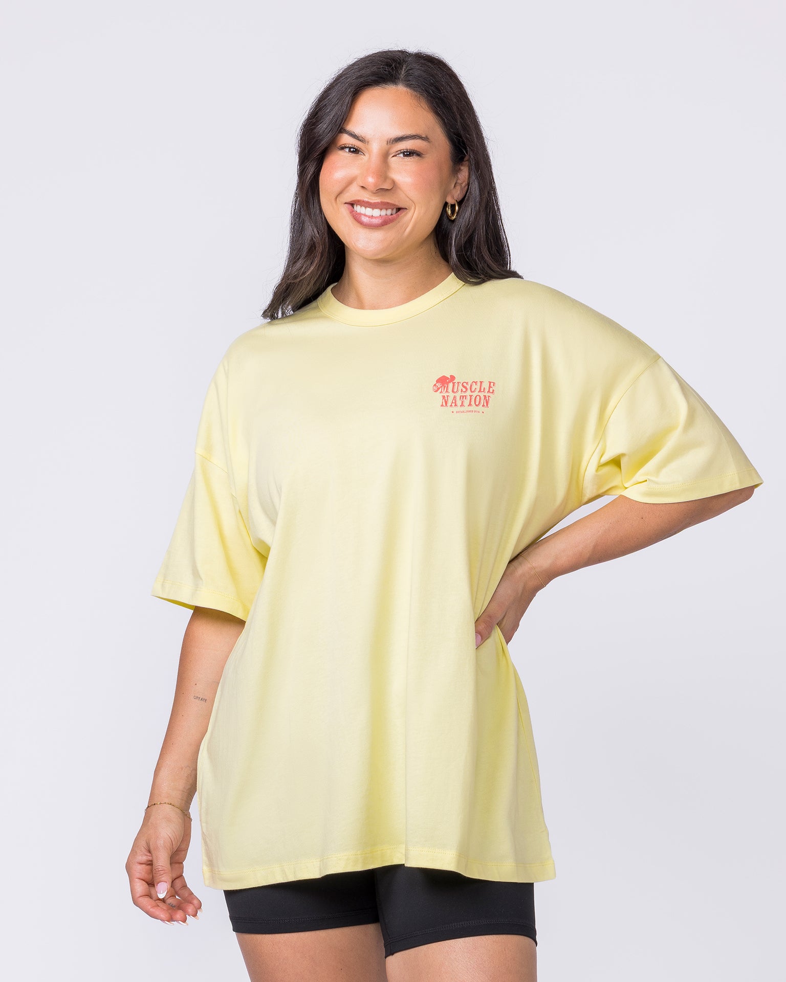 Meowdy Partner Oversized Tee - Limoncello-T-Shirts-XXS-012621LMCO-XXS-MNAPPRL48832-2-Muscle Nation